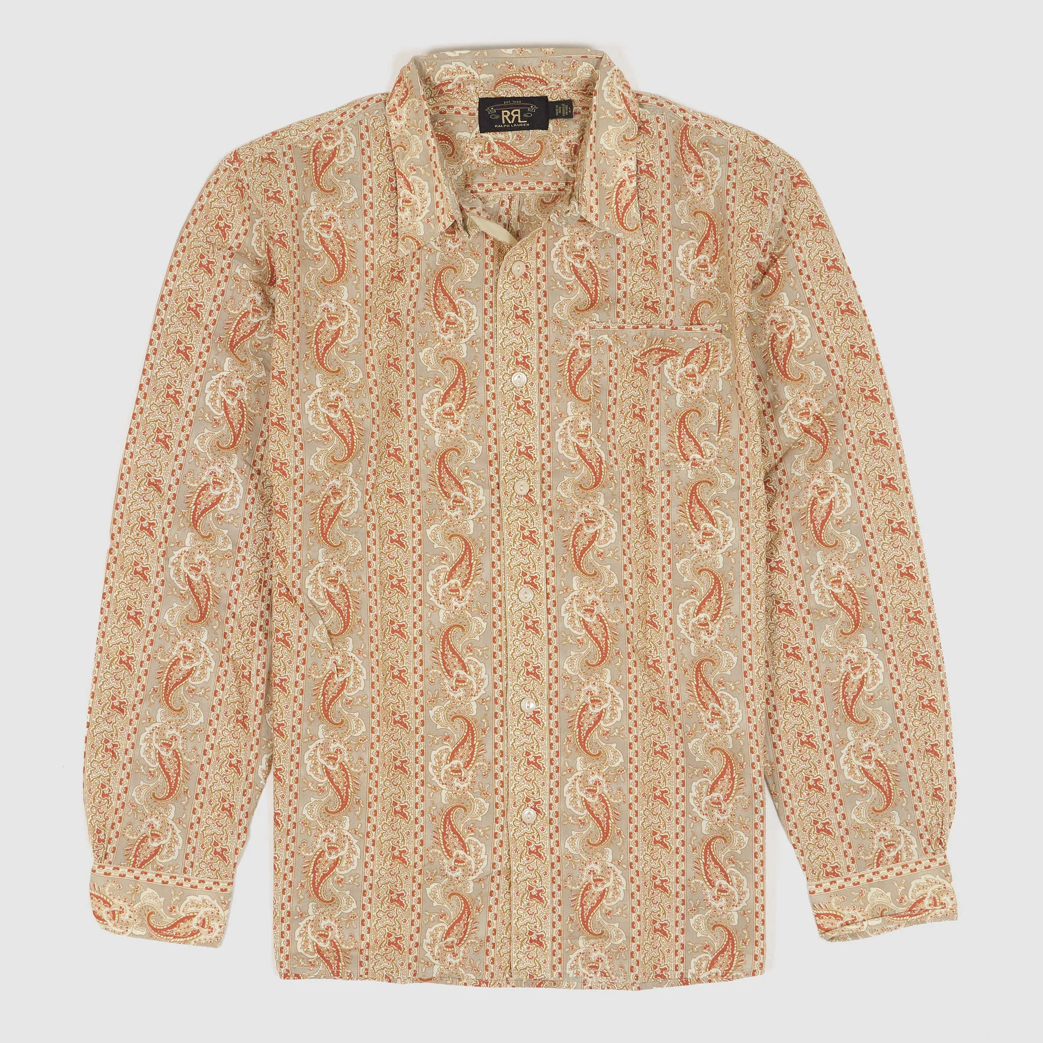 Double RL Long Sleeve Paisley-Print Work Shirt sold by DeeCee style