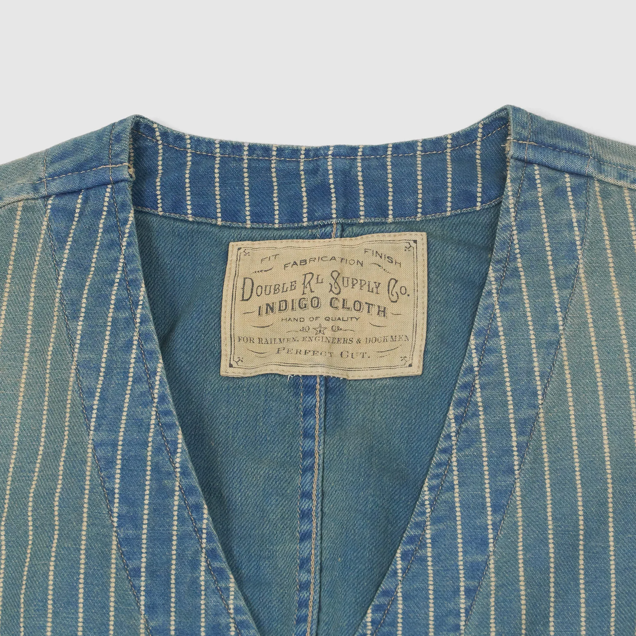 Double RL Dotted Striped Twill Vest sold by DeeCee style product image thumbnail 3