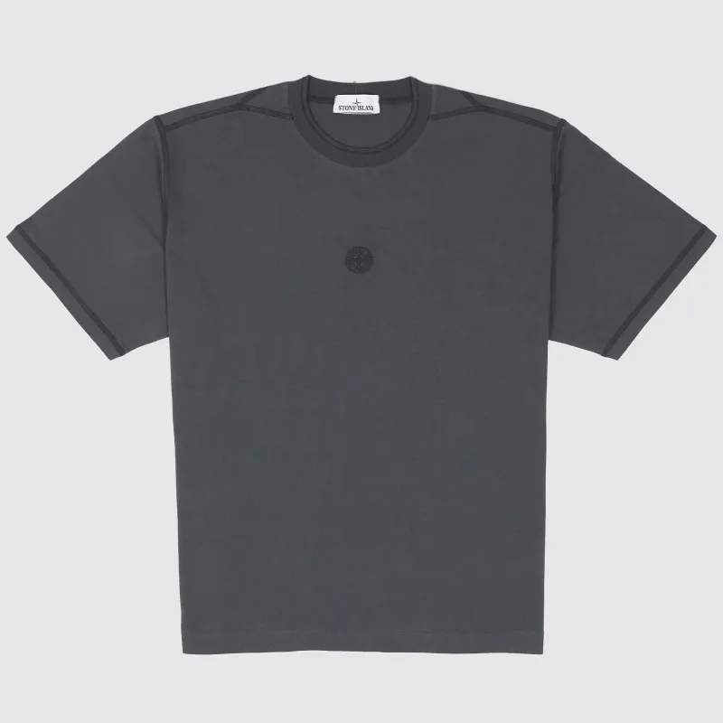 Stone Island Crew Neck Organic Cotton  Embroidered  Logo T-Shirt sold by DeeCee style