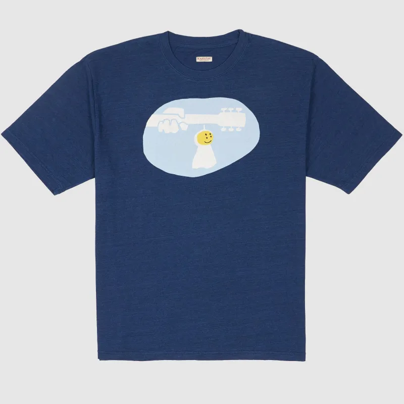 Kapital Short Sleeve Crew Neck Teru Teru Woodstock Smiley T-Shirt sold by DeeCee style