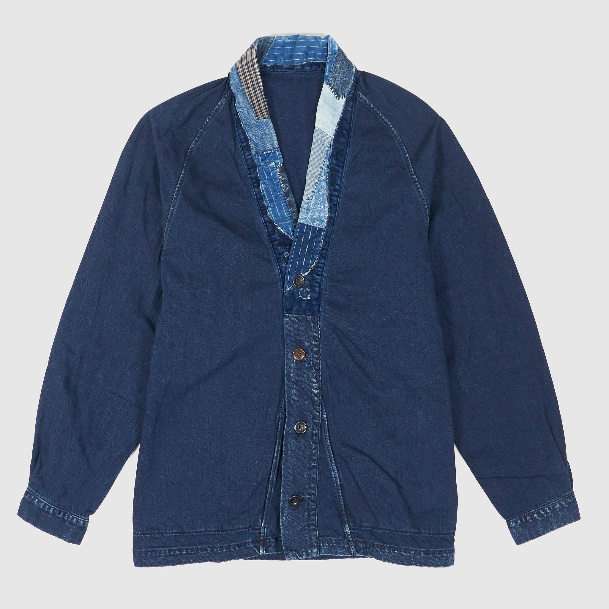 Kapital Kountry Disstressed 3 Buttons Noragi Remake Kimono Shirt sold by DeeCee style