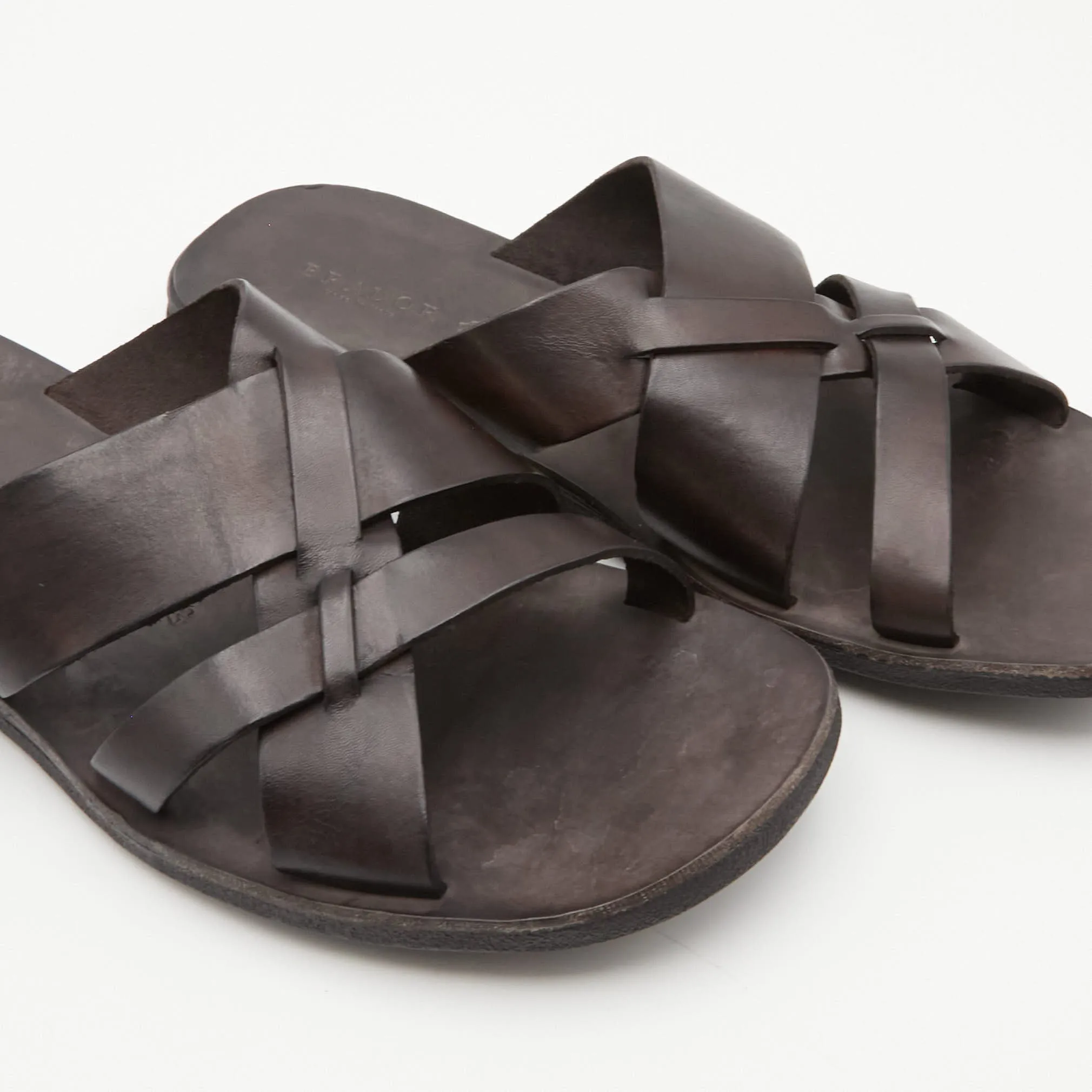 Brador Mens Leather Crossed Sandals sold by DeeCee style product image thumbnail 3