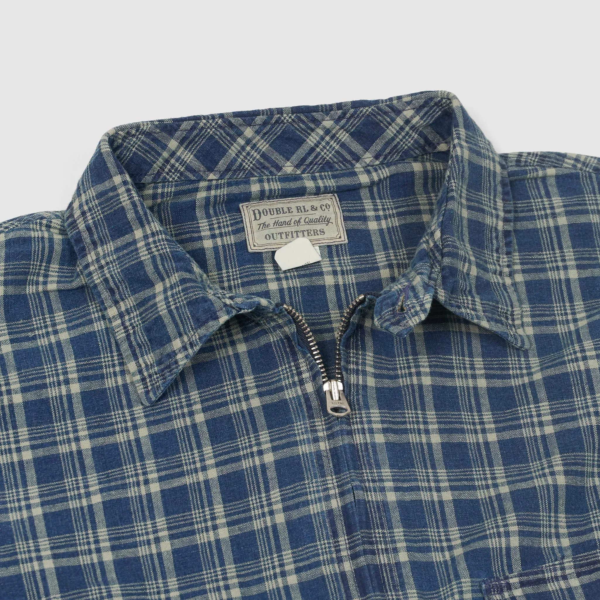 Double RL Indigo Plaid Lightweight Zipped Work Jacket sold by DeeCee style product image thumbnail 4