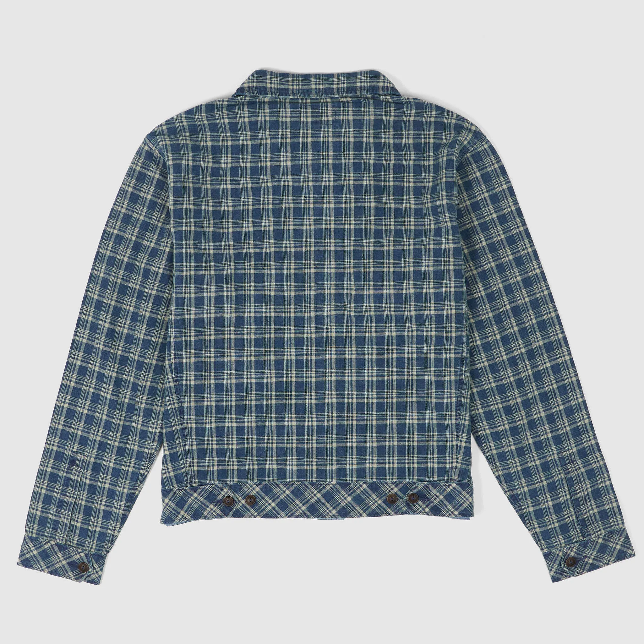 Double RL Indigo Plaid Lightweight Zipped Work Jacket sold by DeeCee style product image thumbnail 3