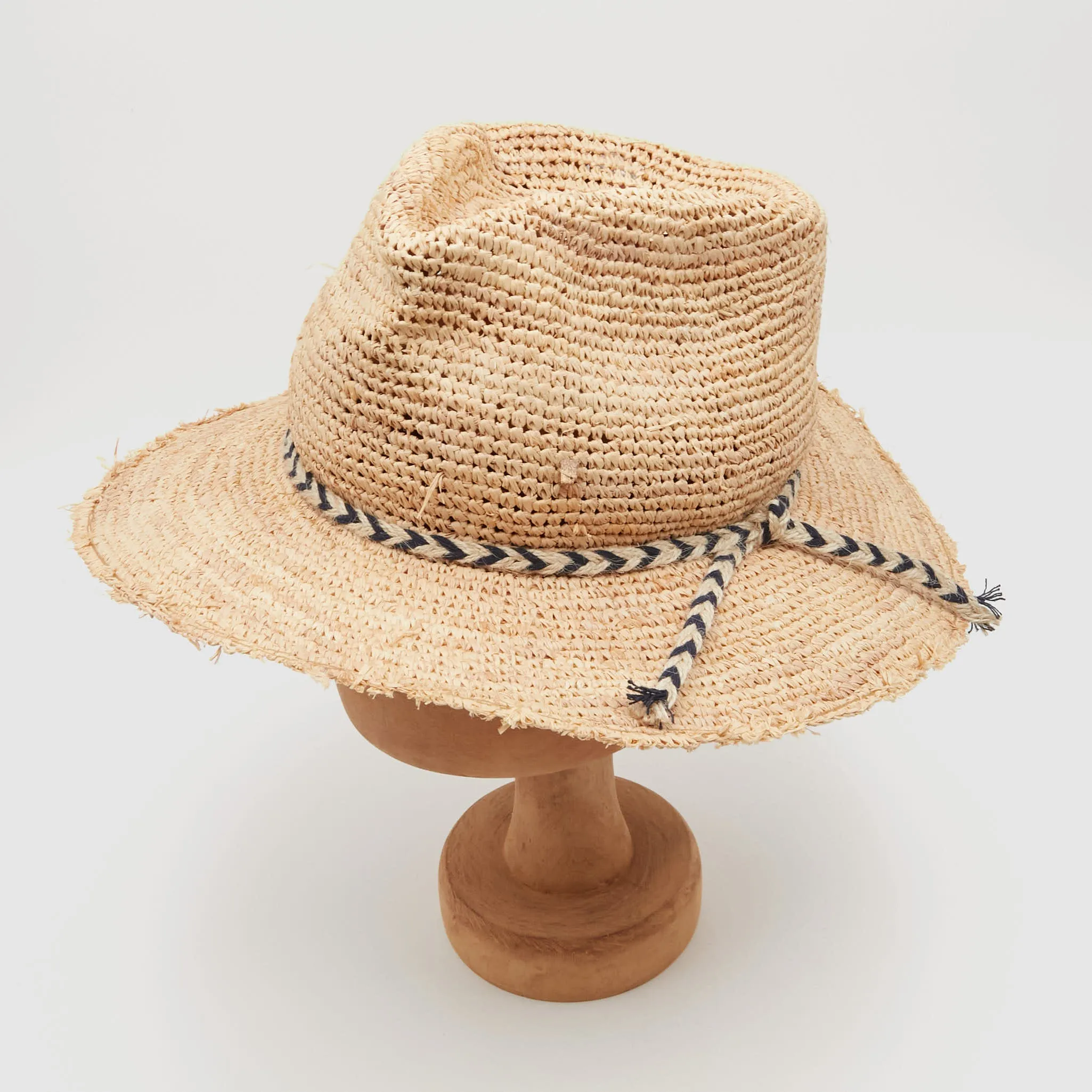 Superduper Unisex Rafia Crochet Hat Blue Braided Hat-Band sold by DeeCee style