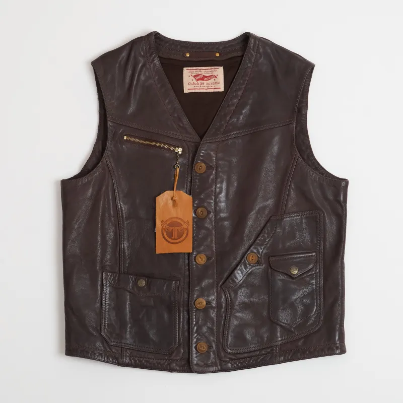 Thedi Leathers Horsehide Biker Vest sold by DeeCee style