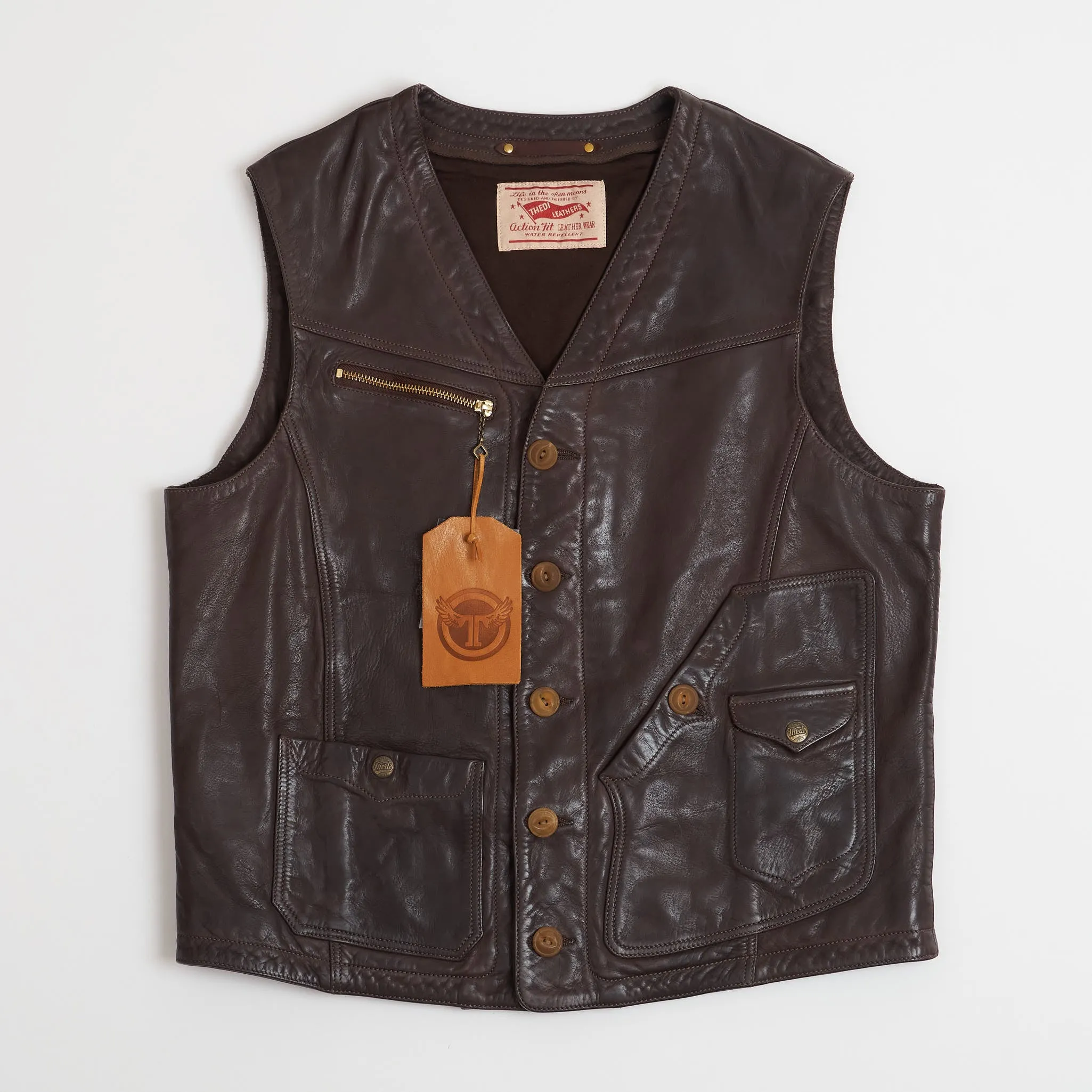 Thedi Leathers Horsehide Biker Vest sold by DeeCee style