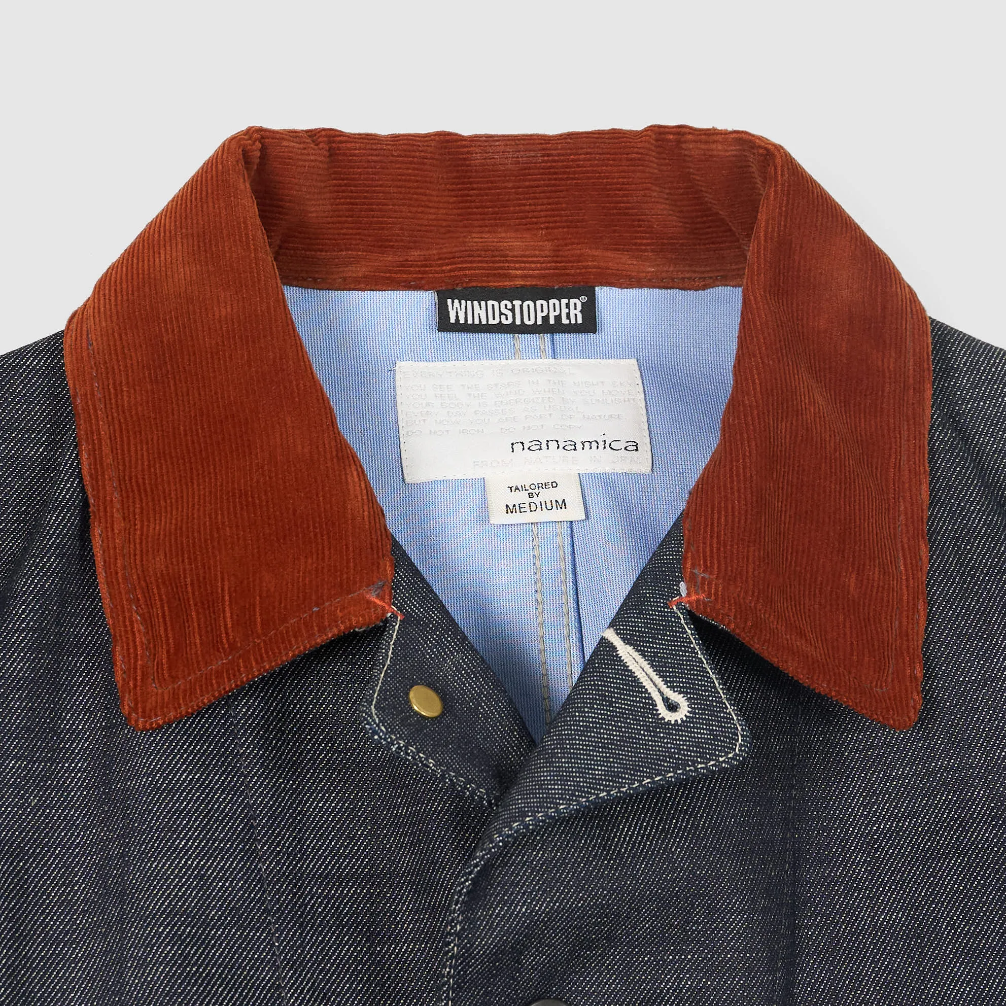 Nanamica Gore-Tex® Wind Stopper® Denim Jacket with Corduroy Elements sold by DeeCee style product image thumbnail 4