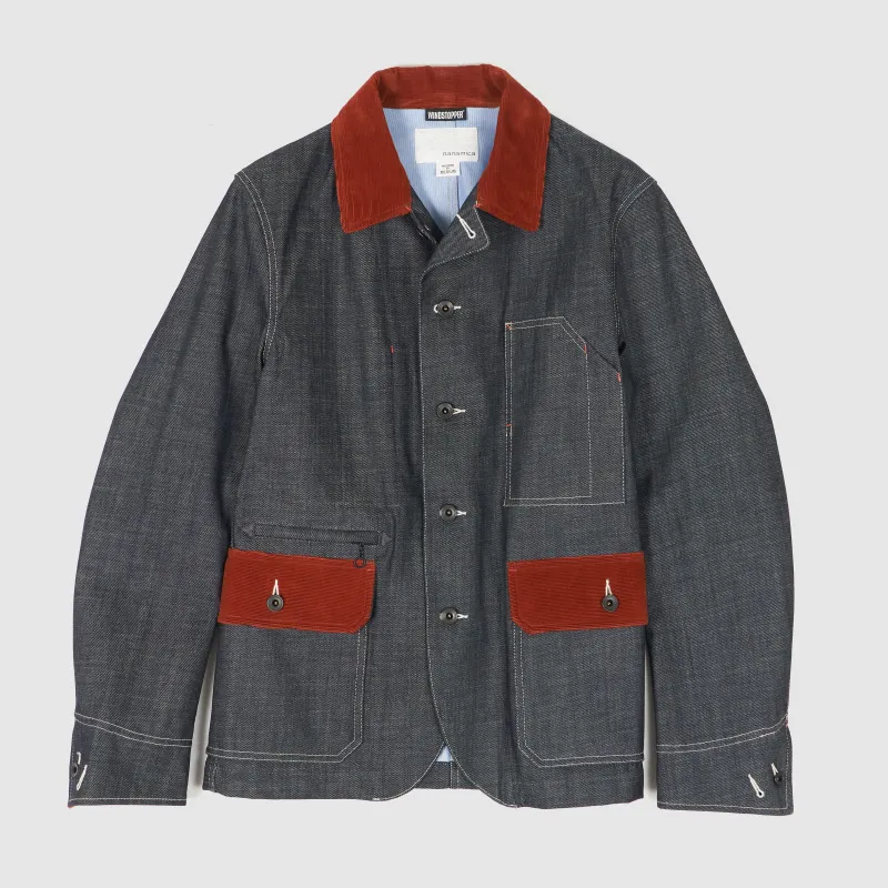Nanamica Gore-Tex® Wind Stopper® Denim Jacket with Corduroy Elements made by Nanamica