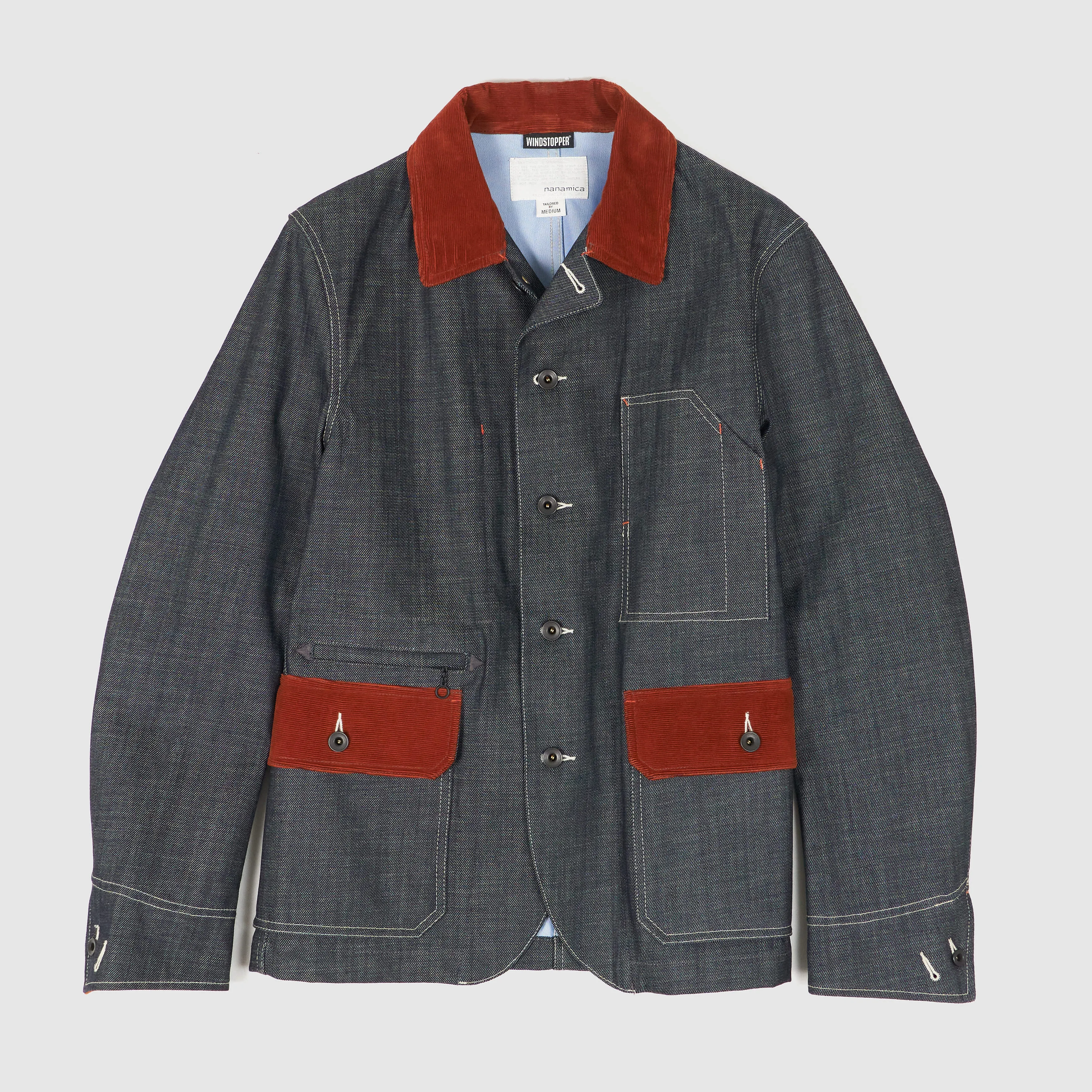 Nanamica Gore-Tex® Wind Stopper® Denim Jacket with Corduroy Elements sold by DeeCee style