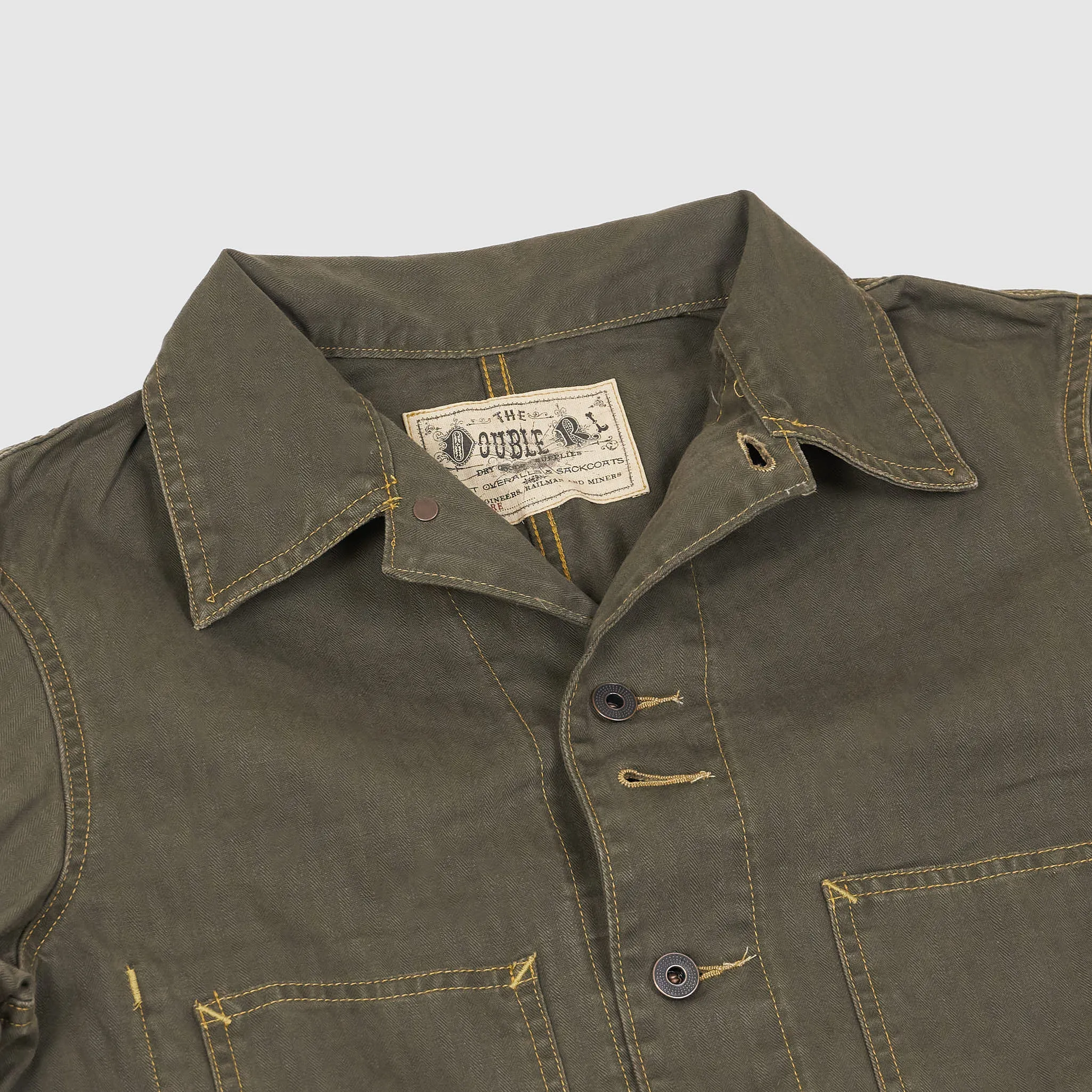 Double RL Linen-Cotton Herringbone Work Jacket sold by DeeCee style product image thumbnail 3