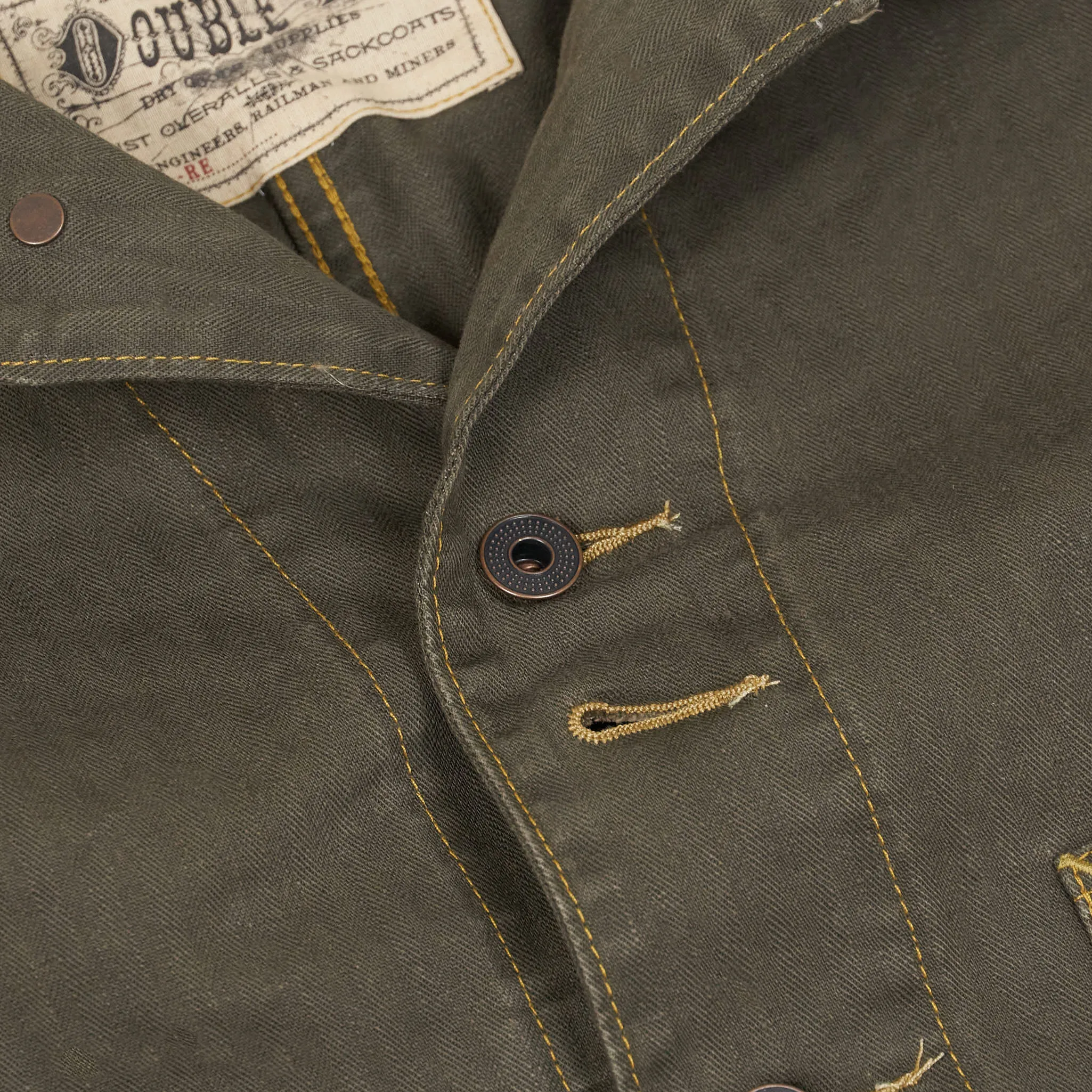 Double RL Linen-Cotton Herringbone Work Jacket sold by DeeCee style product image thumbnail 4