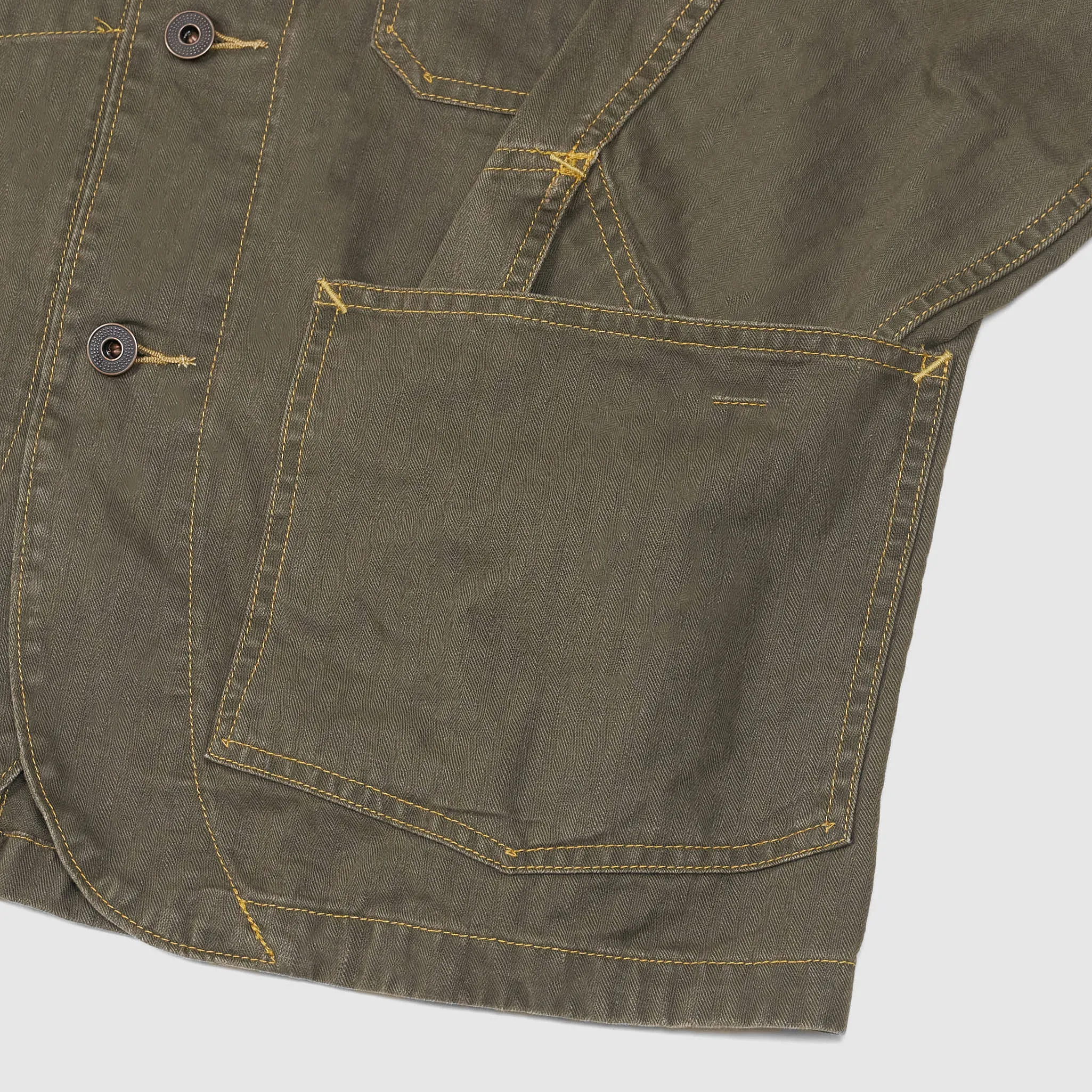 Double RL Linen-Cotton Herringbone Work Jacket sold by DeeCee style product image thumbnail 5