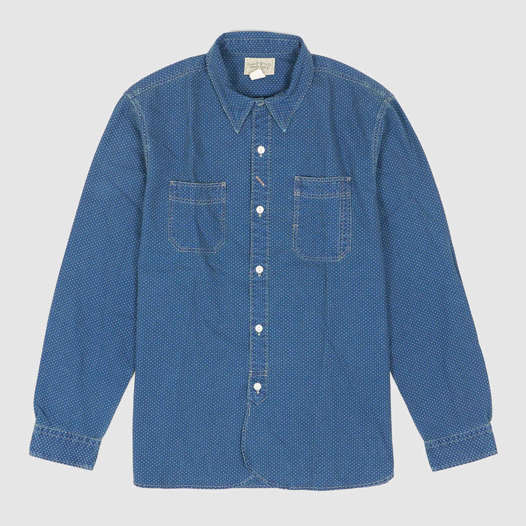 Double RL Indigo Woven Work Shirt sold by DeeCee style
