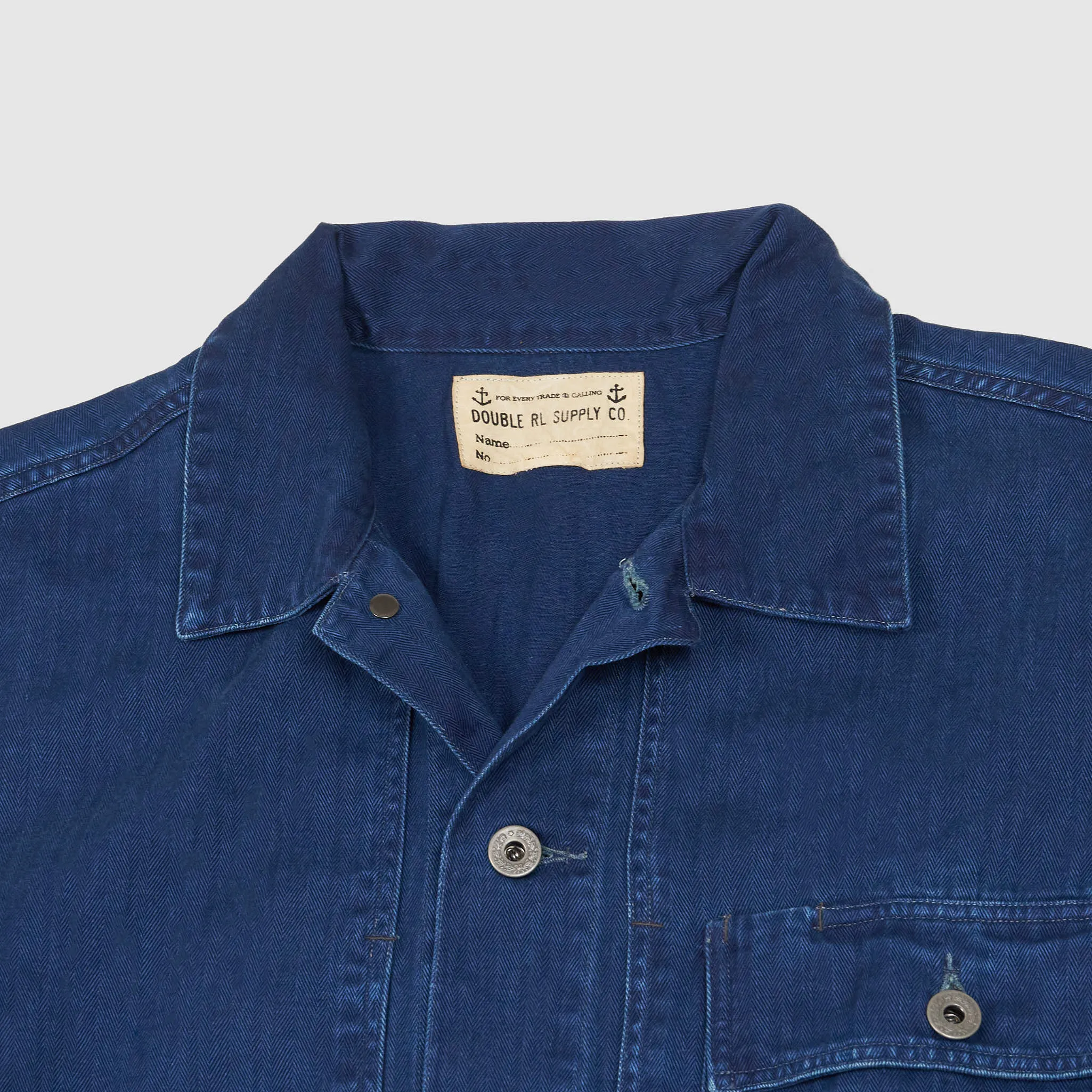 Double RL Herringbone Indigo Overshirt sold by DeeCee style product image thumbnail 3