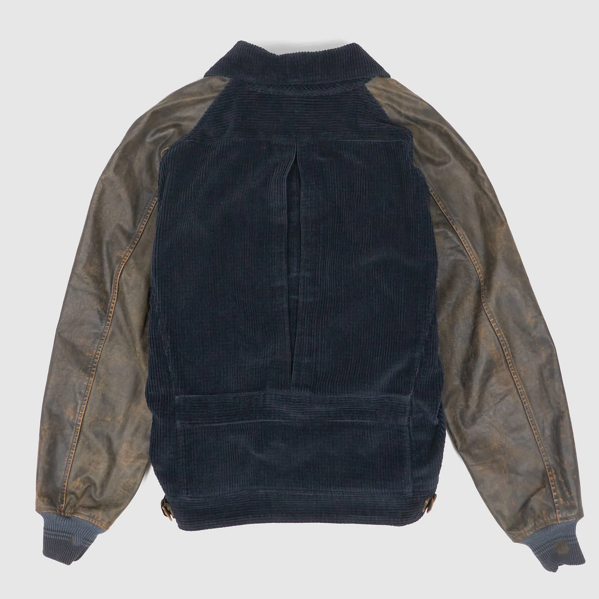 Double RL Leather Sleeves Varsity Bomber Jacket sold by DeeCee style product image thumbnail 3