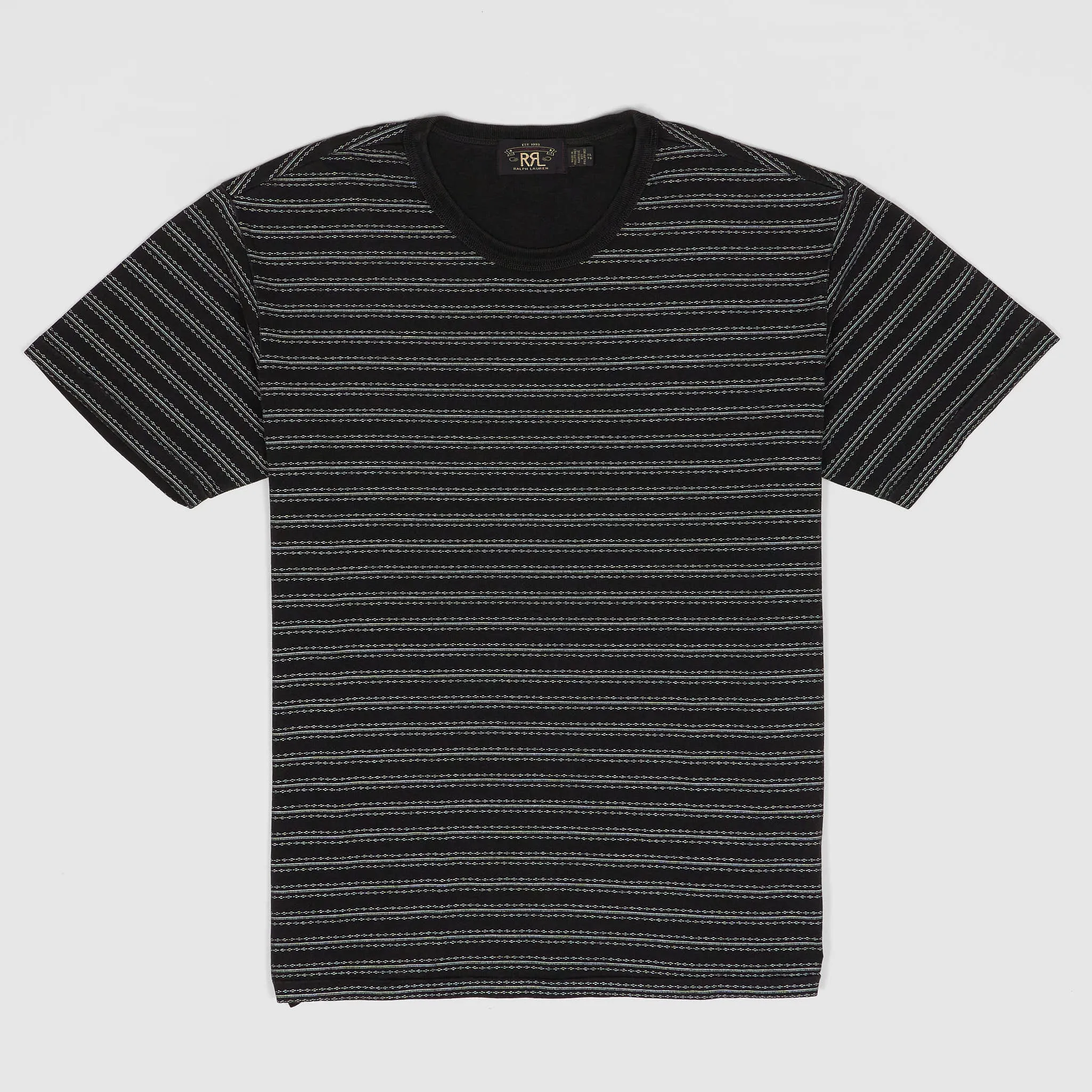 Double RL Indigo Striped Jersey Crew Neck T-Shirt sold by DeeCee style
