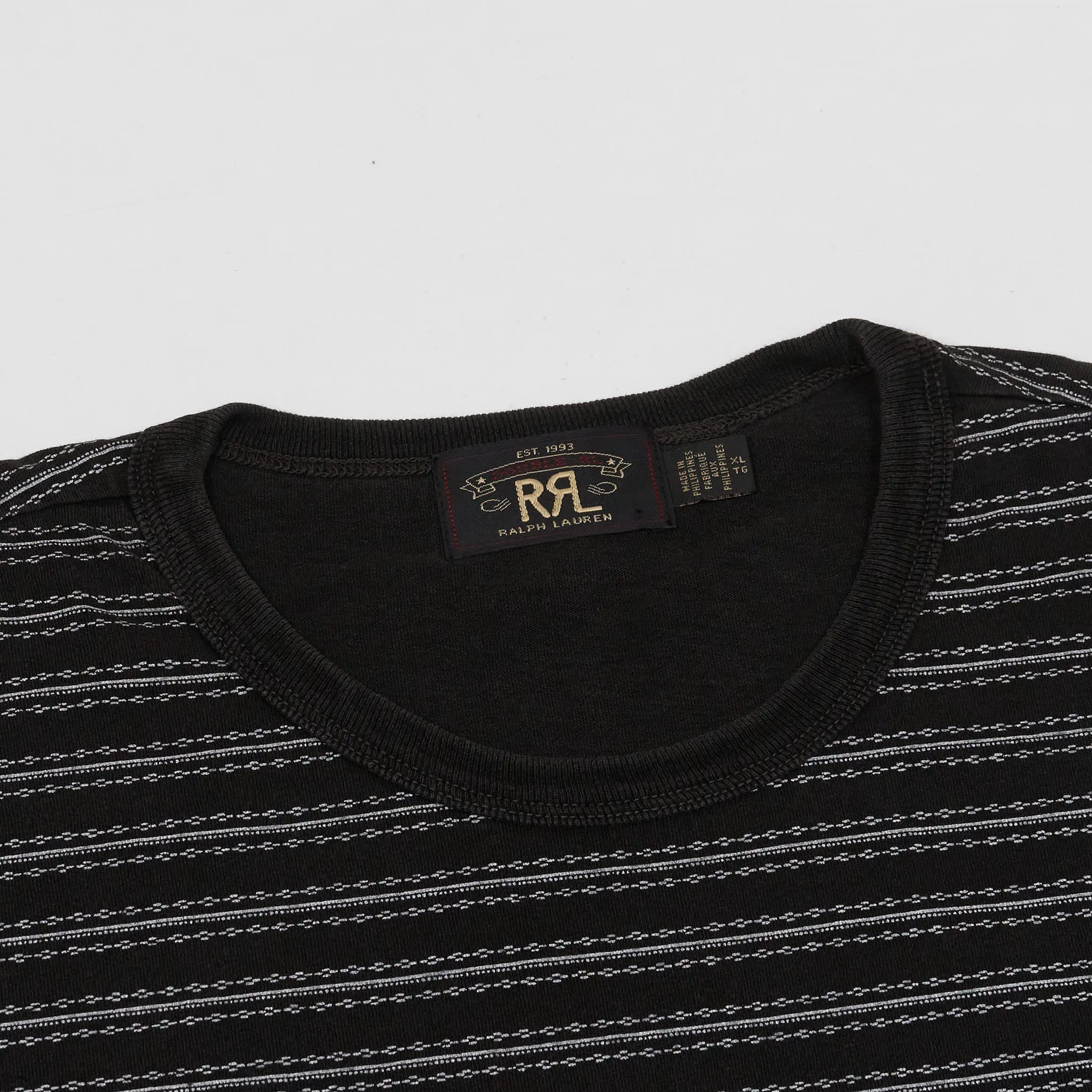 Double RL Indigo Striped Jersey Crew Neck T-Shirt sold by DeeCee style product image thumbnail 3