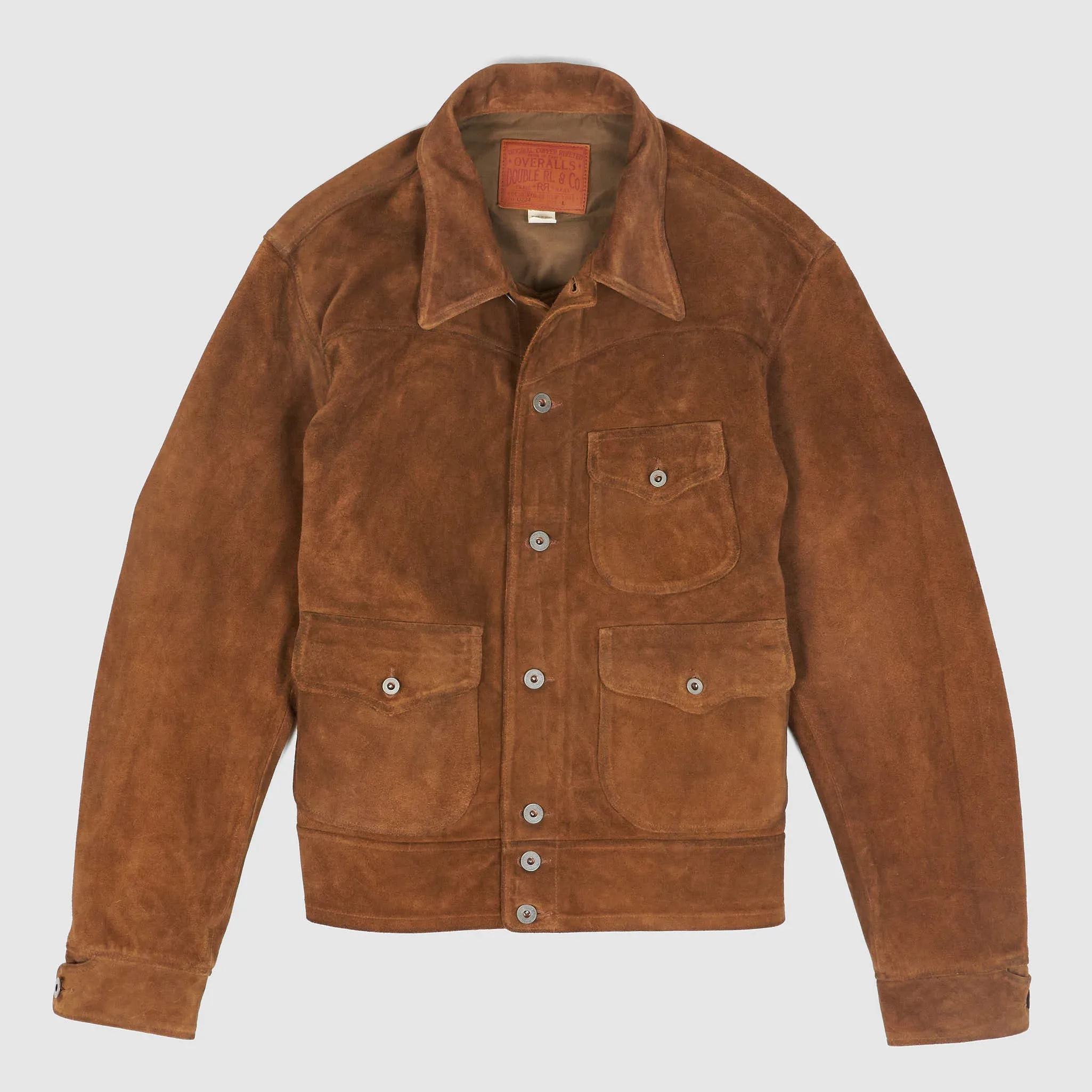 Double RL Suede Roughout Western Leather Jacket sold by DeeCee style