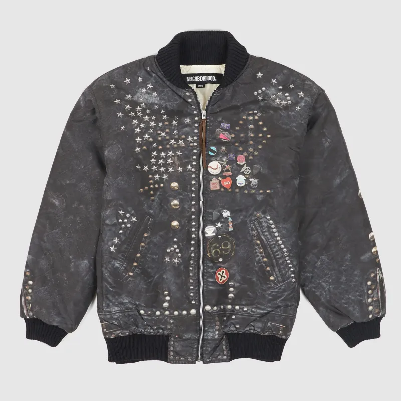Neighborhood Printed Studs Riders Jacket sold by DeeCee style