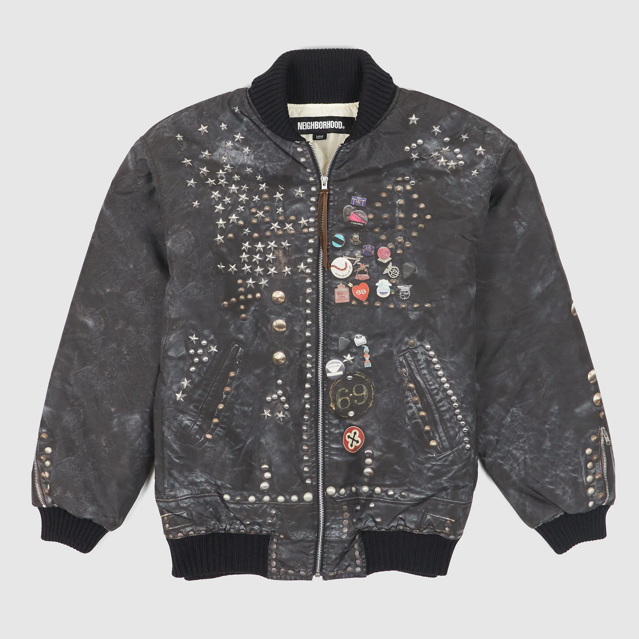 Neighborhood Printed Studs Riders Jacket sold by DeeCee style