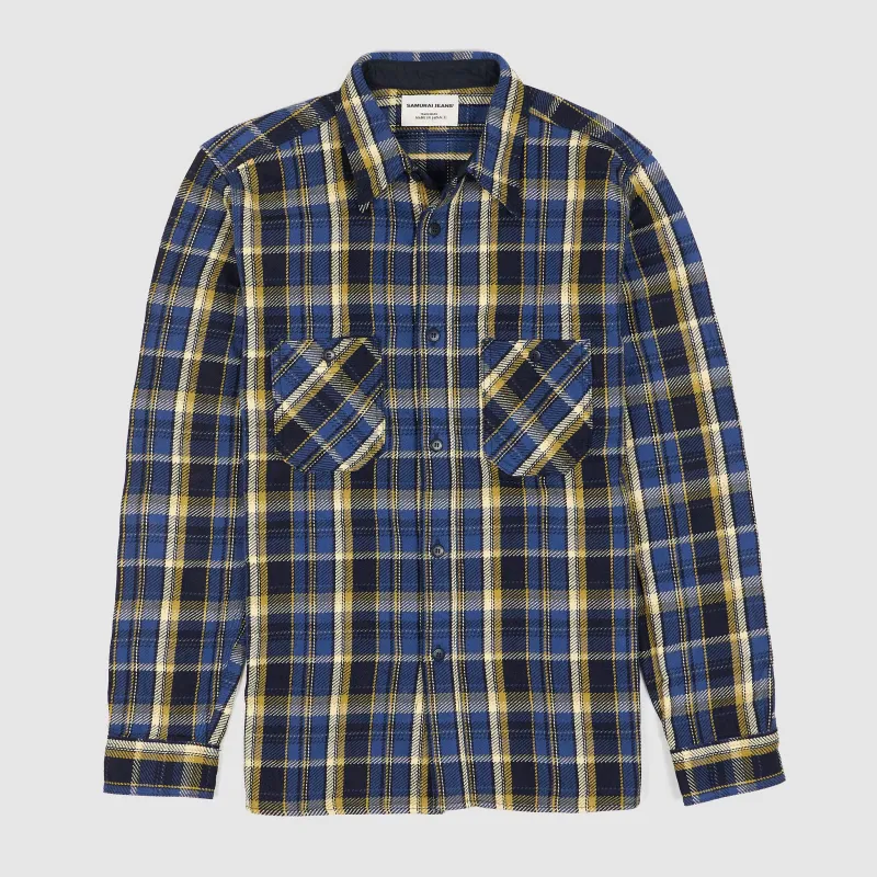 Samurai Plaid Heavyweight Flannel Work Shirt sold by DeeCee style