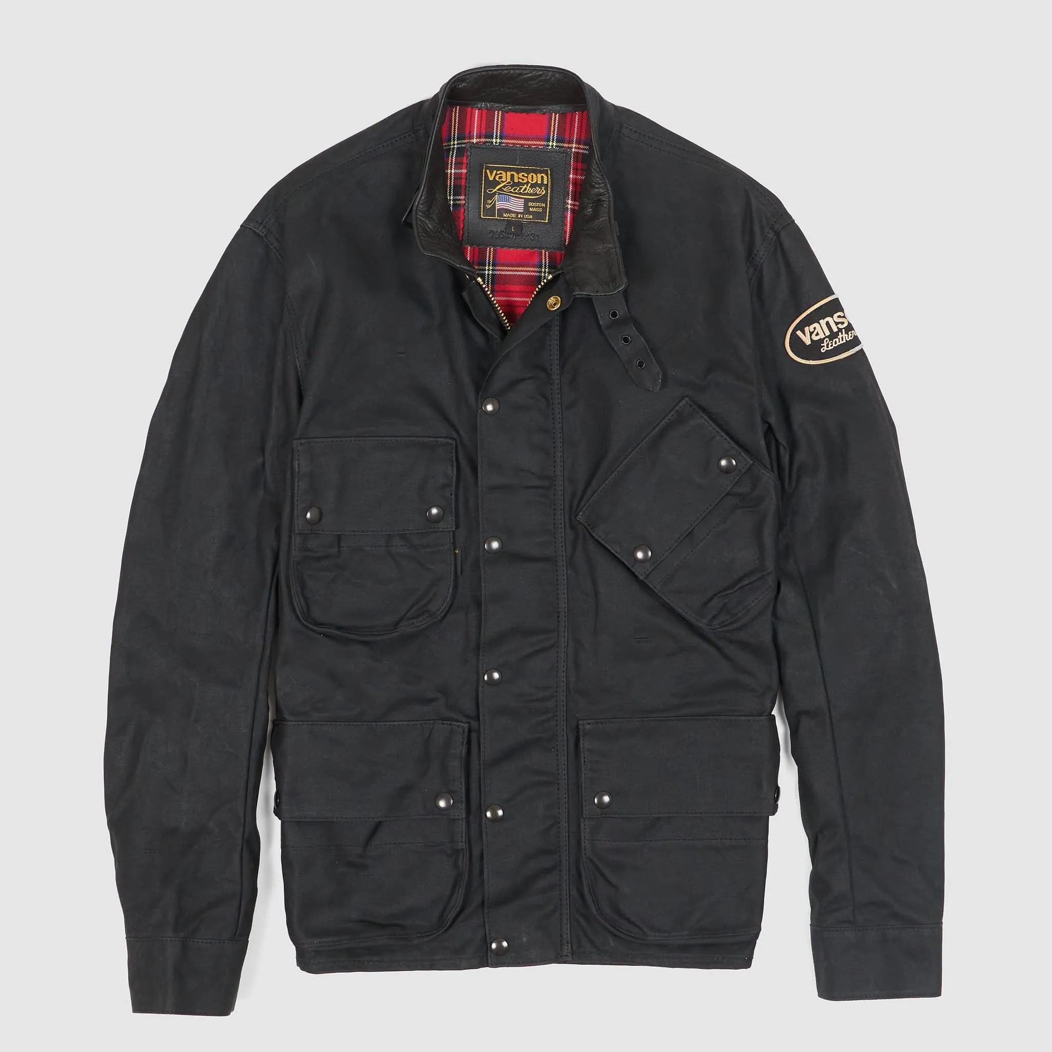 Vanson Waxed Canvas Motorcycle Jacket sold by DeeCee style