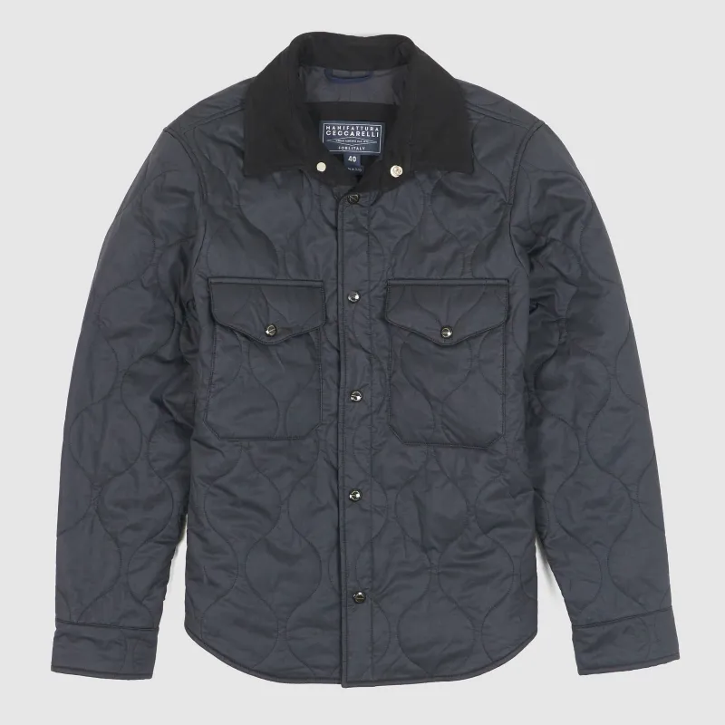 Manifattura Ceccarelli Quilted Overshirt jacket sold by DeeCee style