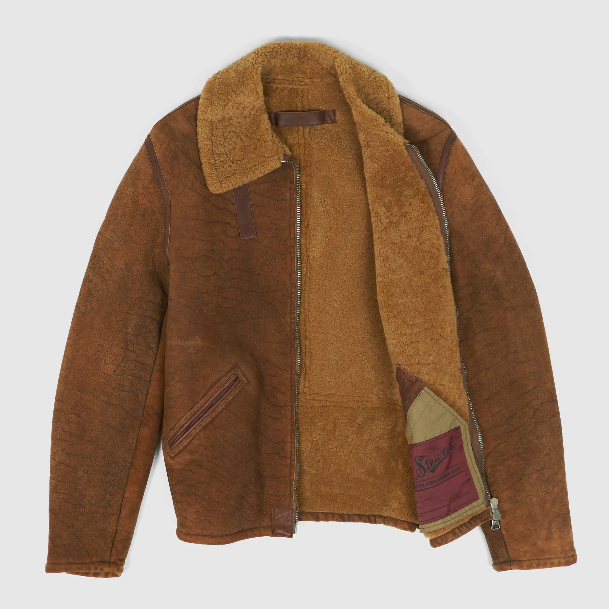 Stewart Shearling Vintage B-6 Bomber Leather Jacket sold by DeeCee style product image thumbnail 2