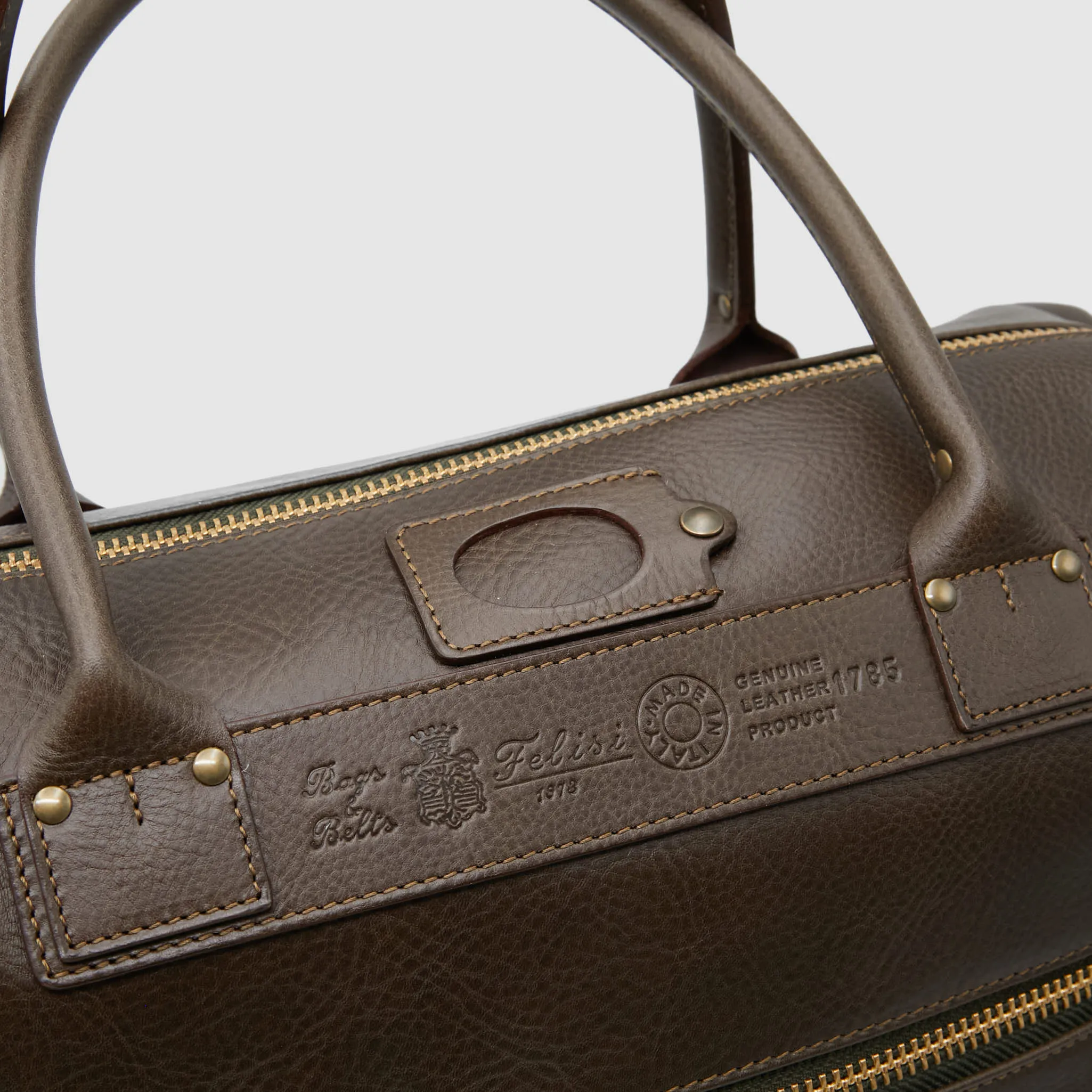 Felisi Leather Double Carrying Briefcase sold by DeeCee style product image thumbnail 5