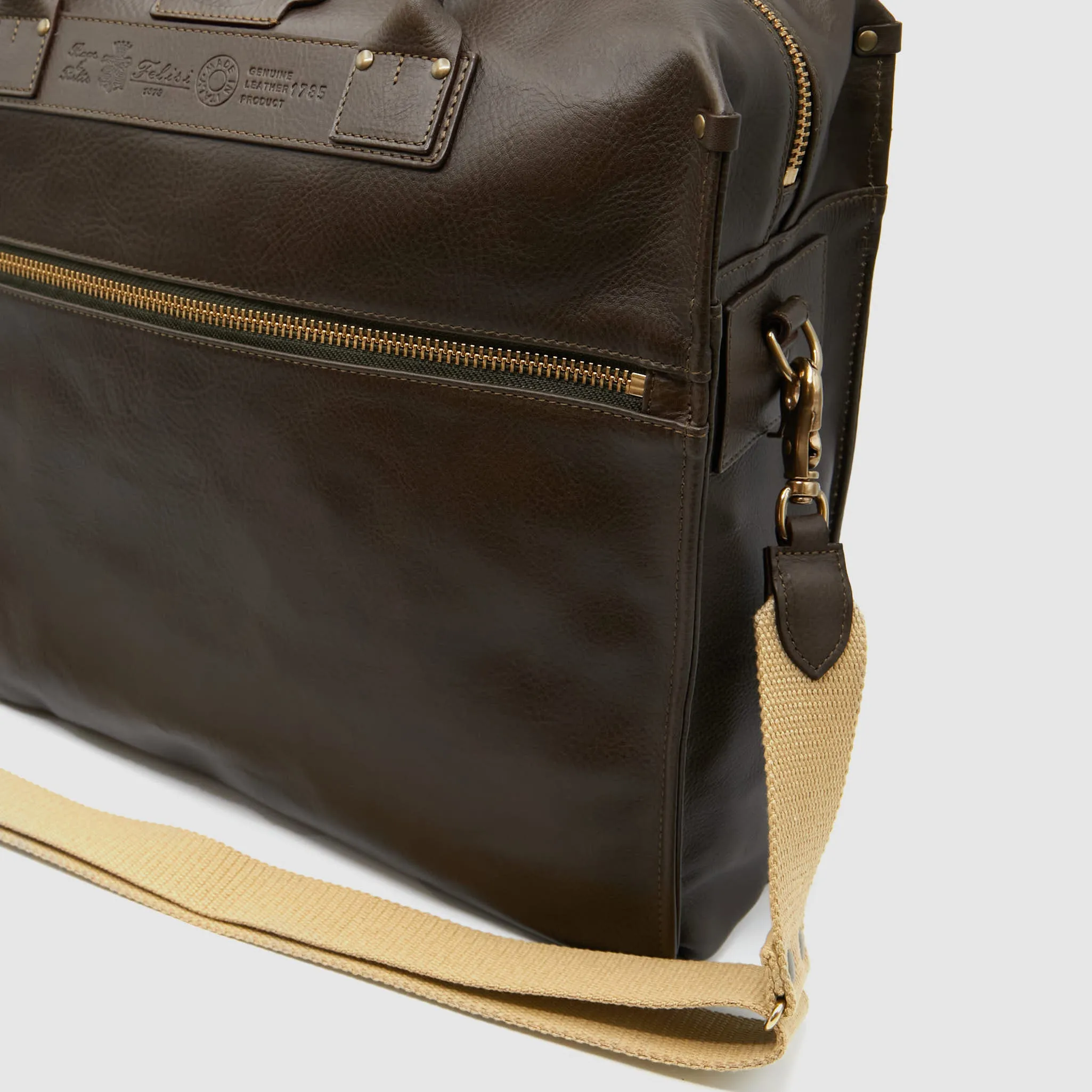 Felisi Leather Double Carrying Briefcase sold by DeeCee style product image thumbnail 4