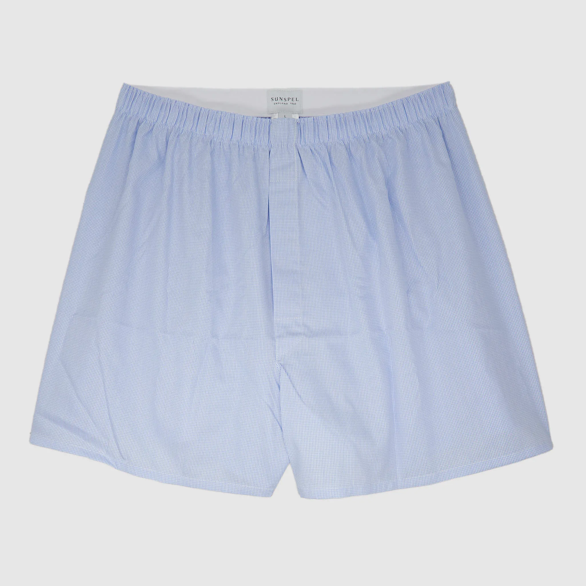 Sunspel Classic Micro Gingham Boxers sold by DeeCee style