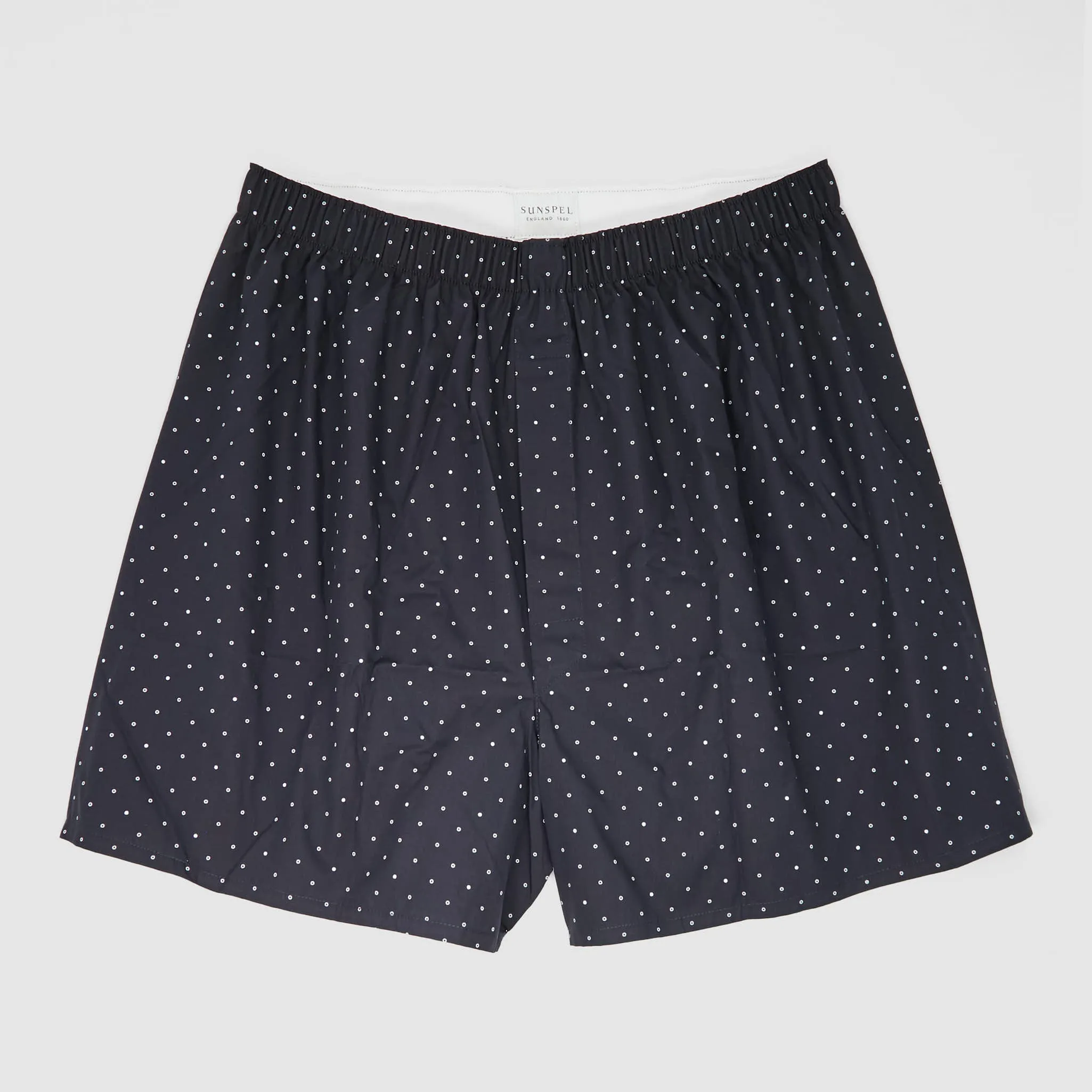 Sunspel Classic Dots Boxers sold by DeeCee style