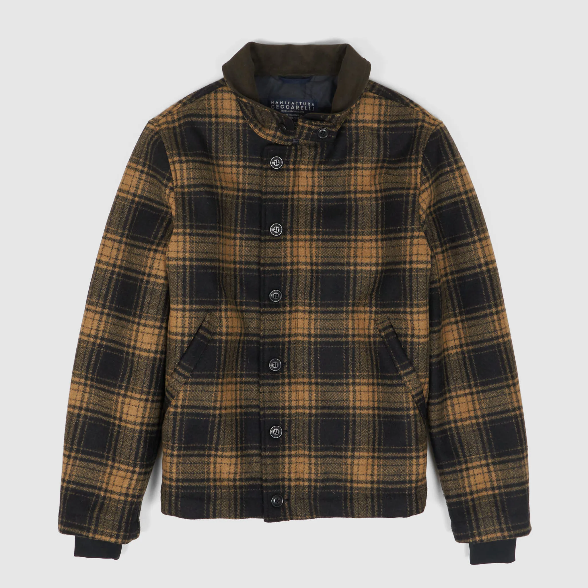 Manifattura Ceccarelli Wool Plaid N-1 Deck Jacket sold by DeeCee style