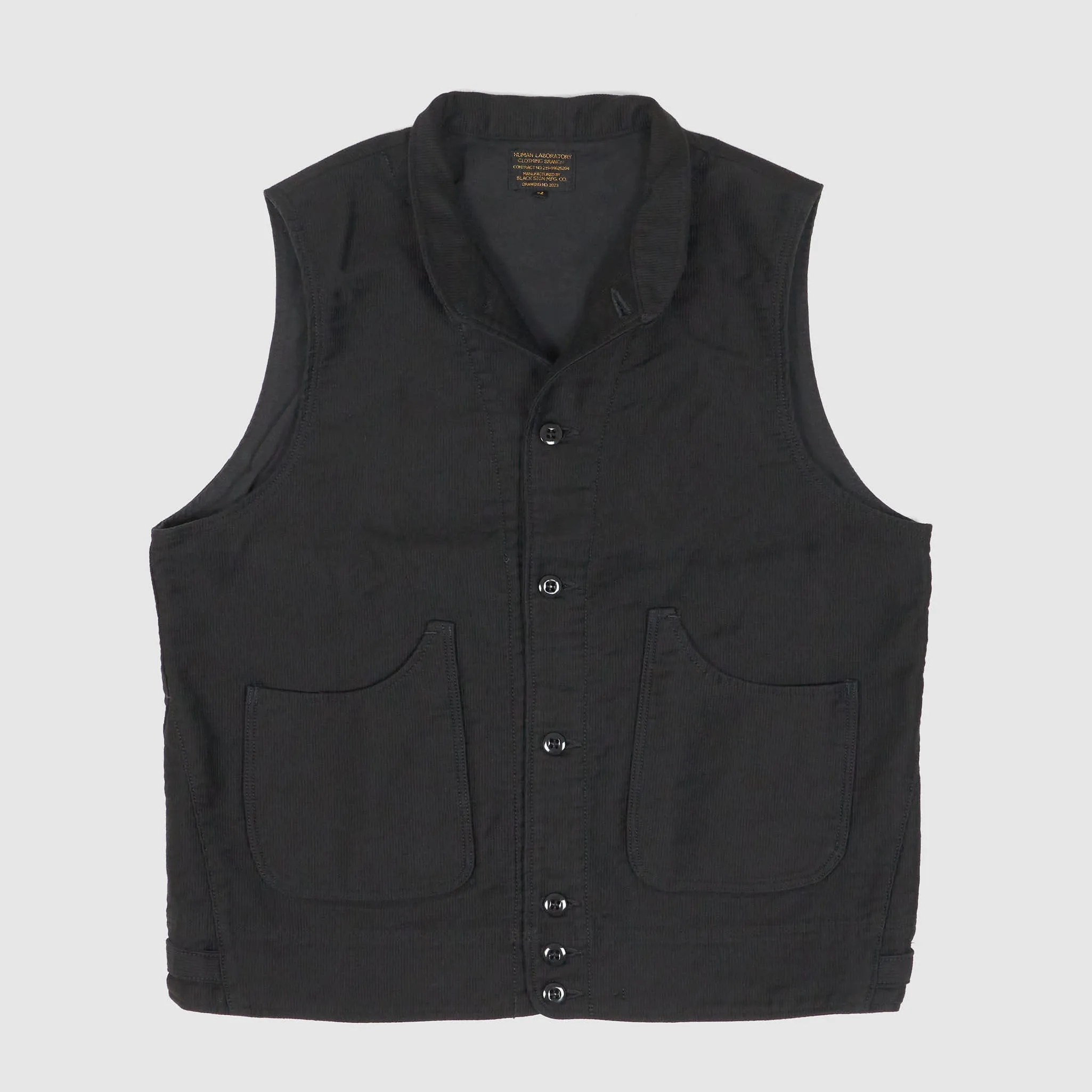 Black Sign 1930s Military Cord Vest sold by DeeCee style product image thumbnail 5