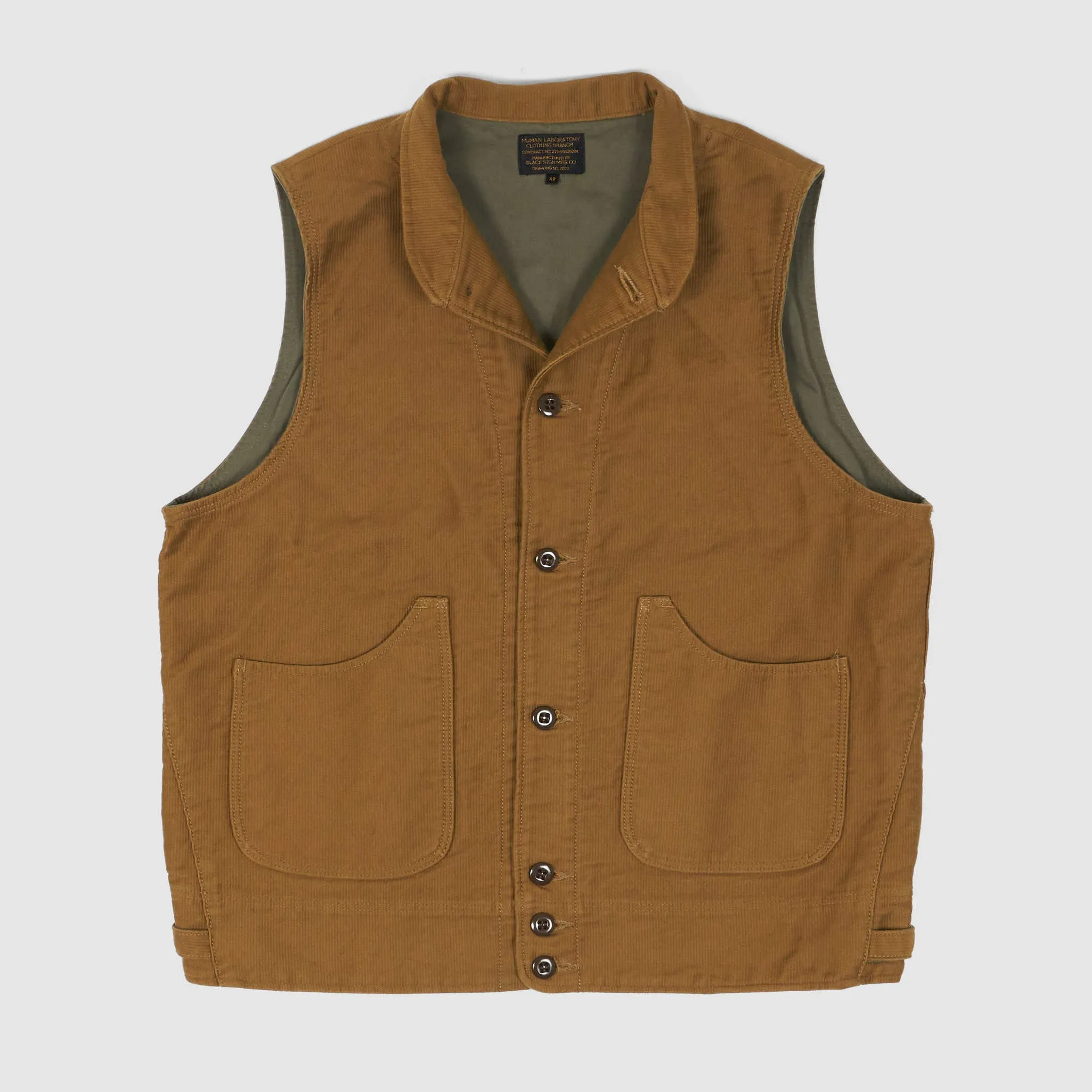 Black Sign 1930s Military Cord Vest sold by DeeCee style