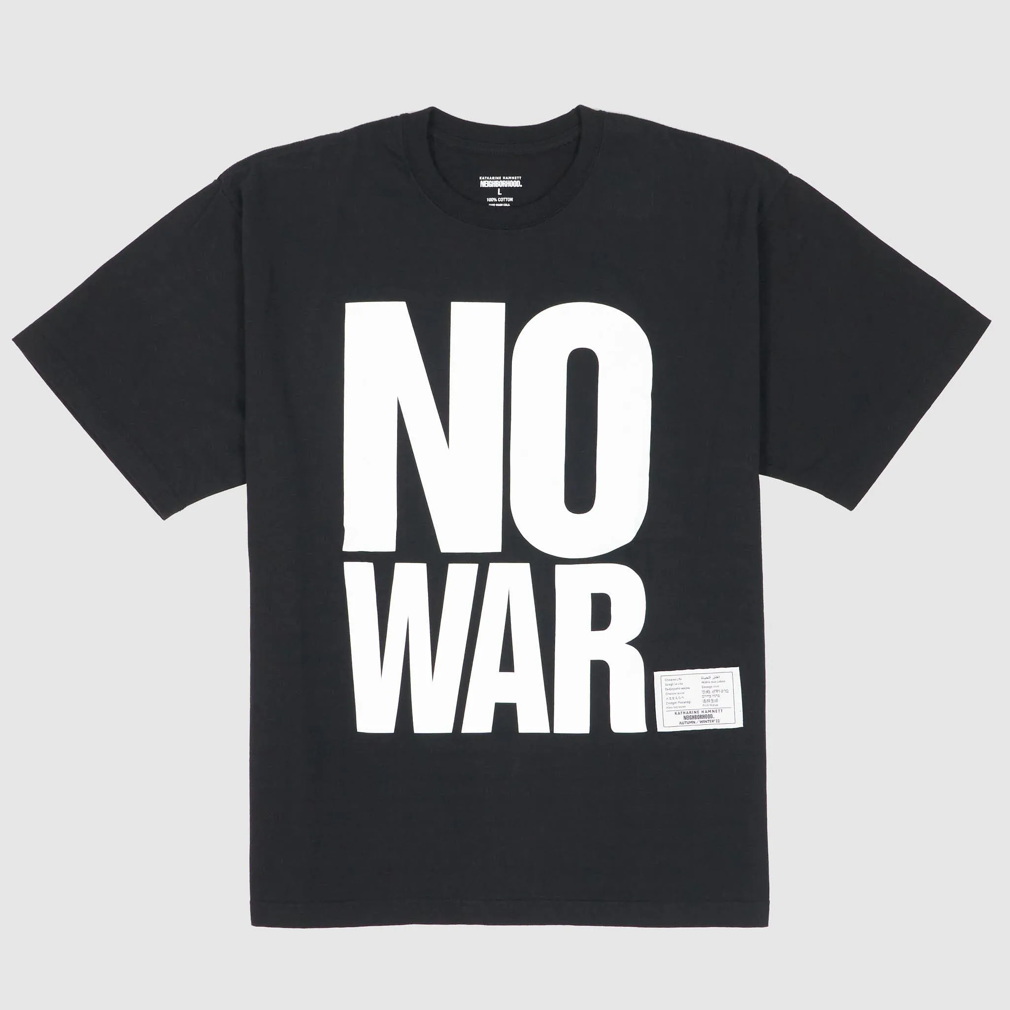 Neighborhood x Katharine Hamnett «No War» Crew Neck T-Shirt sold by DeeCee style