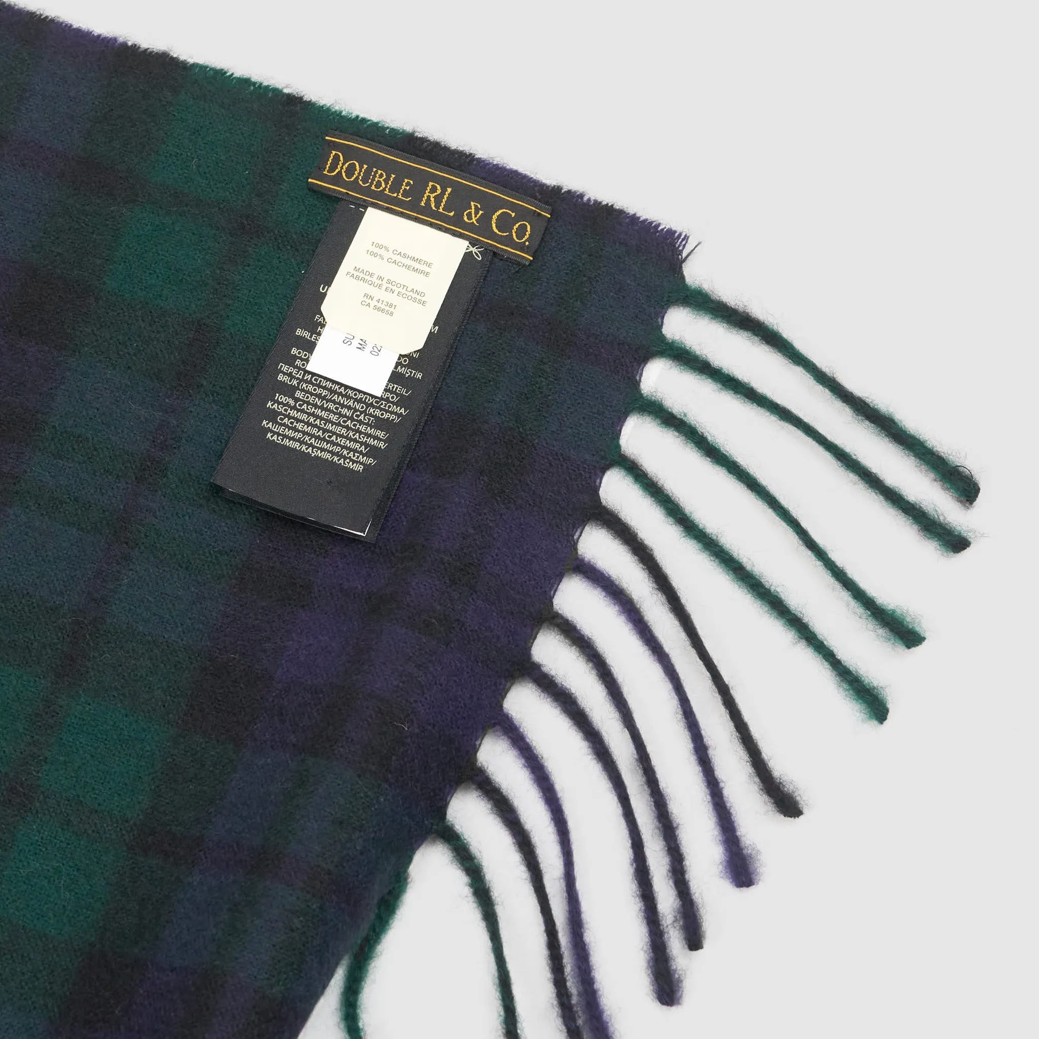 Double RL Plaid Cashmere Scarf sold by DeeCee style product image thumbnail 5