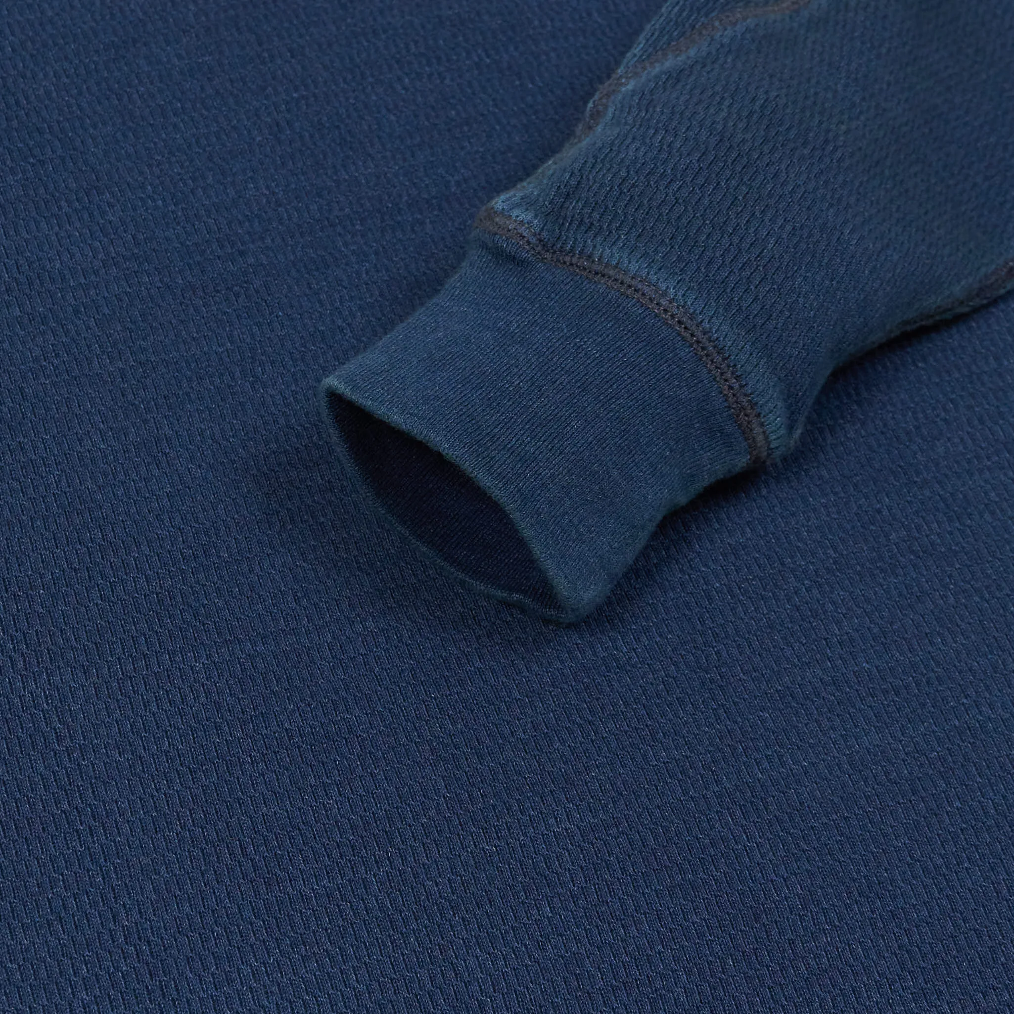 Double RL Long Sleeve Crew Neck Indigo Jacquard - Knit Waffle T-Shirt sold by DeeCee style product image thumbnail 4