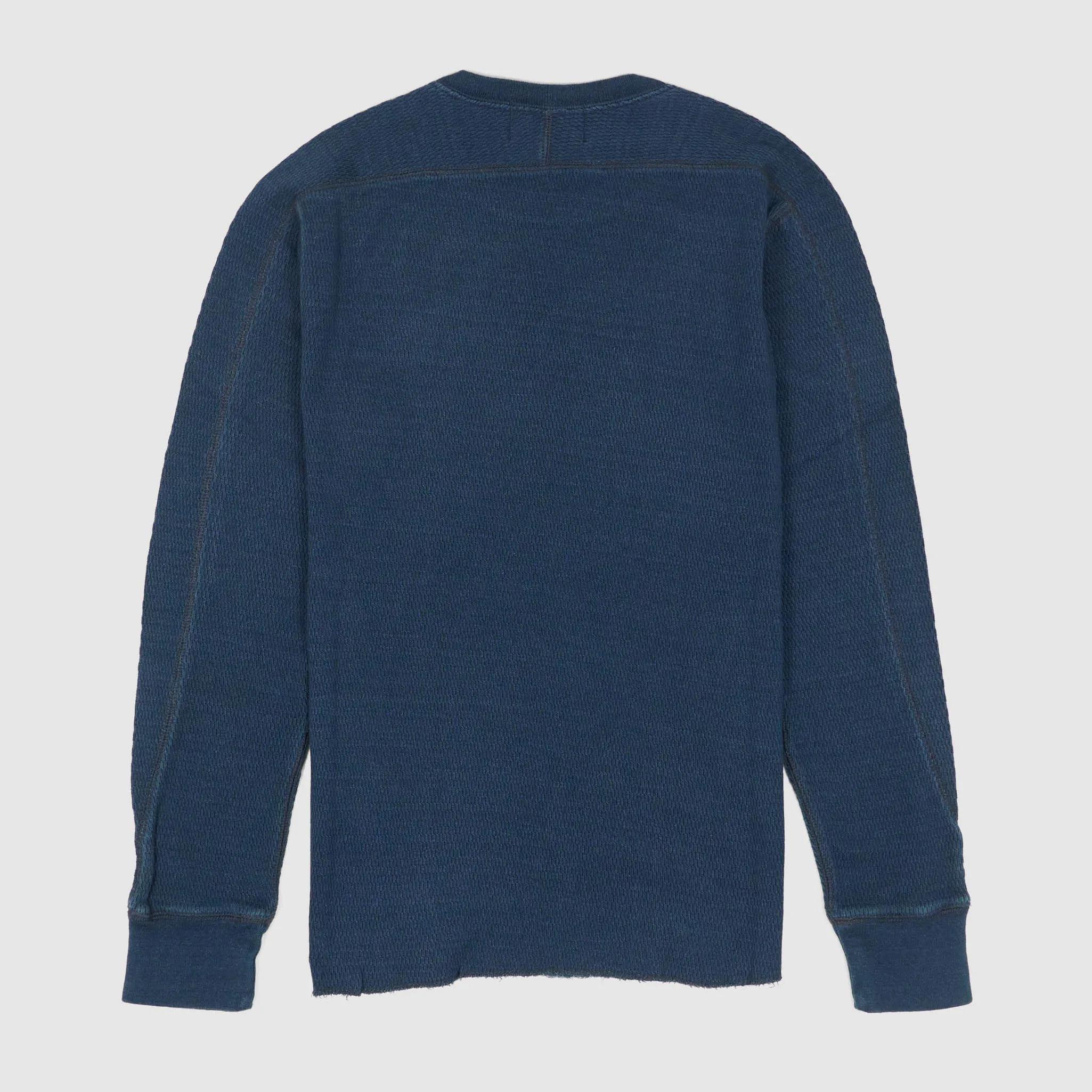 Double RL Long Sleeve Crew Neck Indigo Jacquard - Knit Waffle T-Shirt sold by DeeCee style product image thumbnail 2