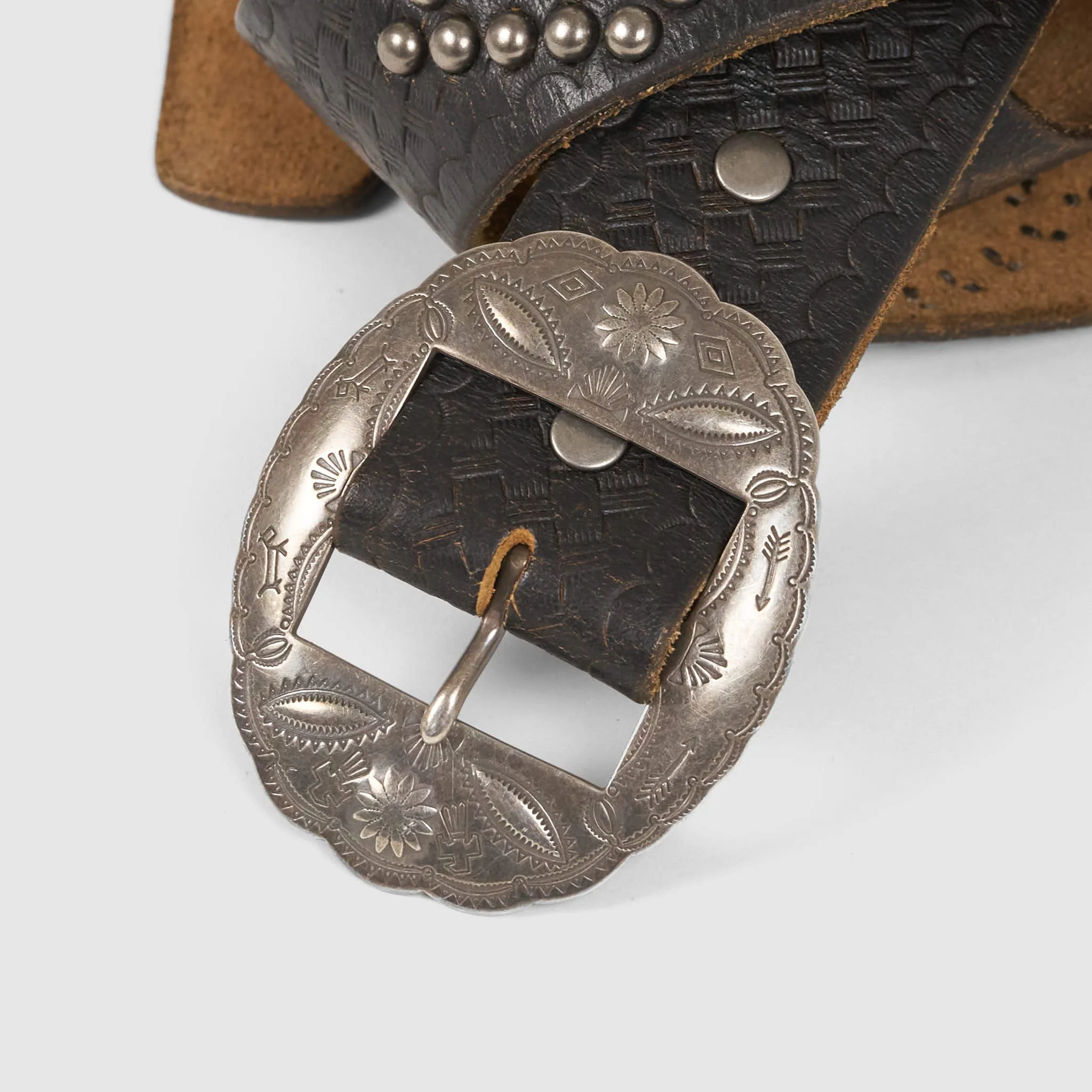 Double RL Studded Leather Belt sold by DeeCee style product image thumbnail 3