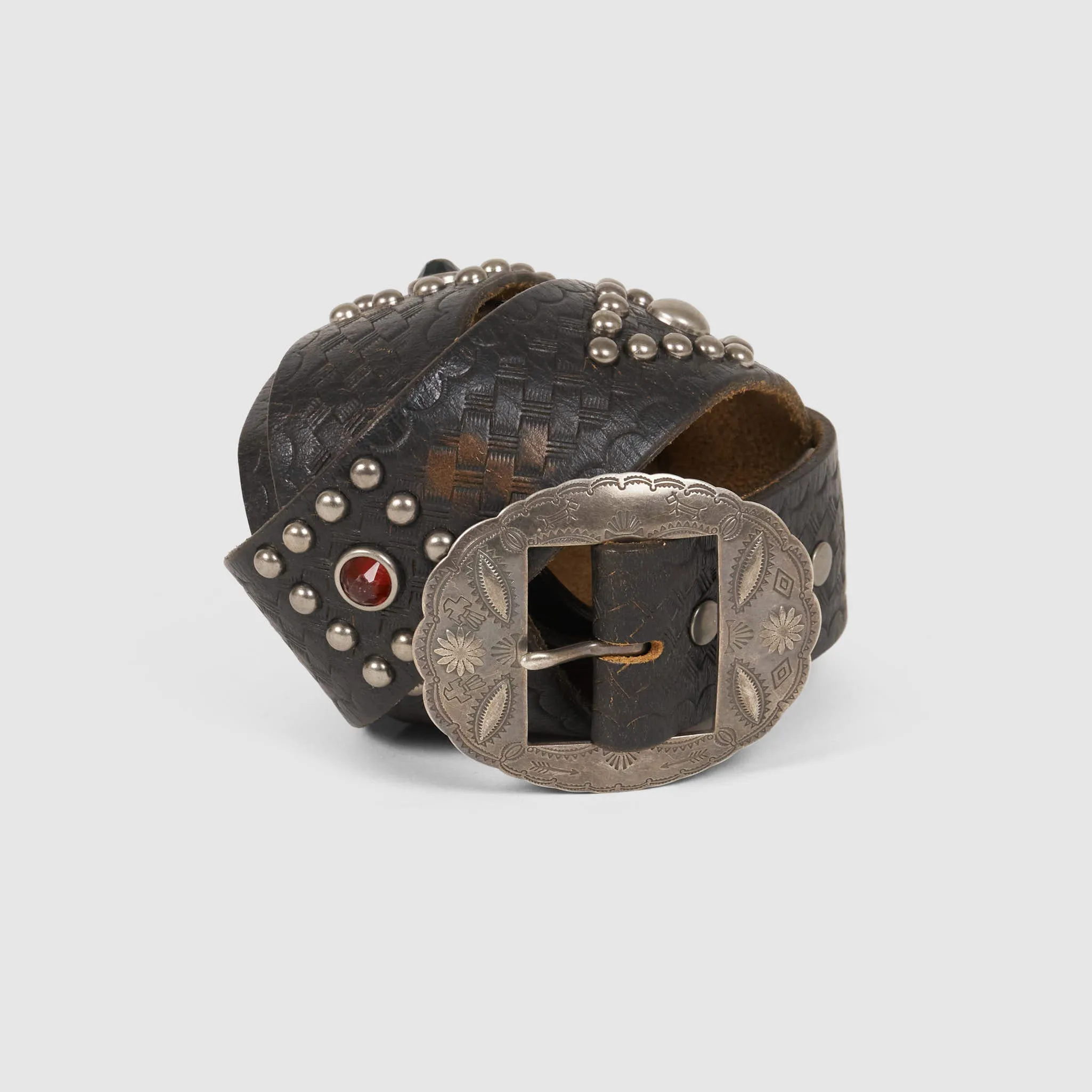 Double RL Studded Leather Belt sold by DeeCee style product image thumbnail 2