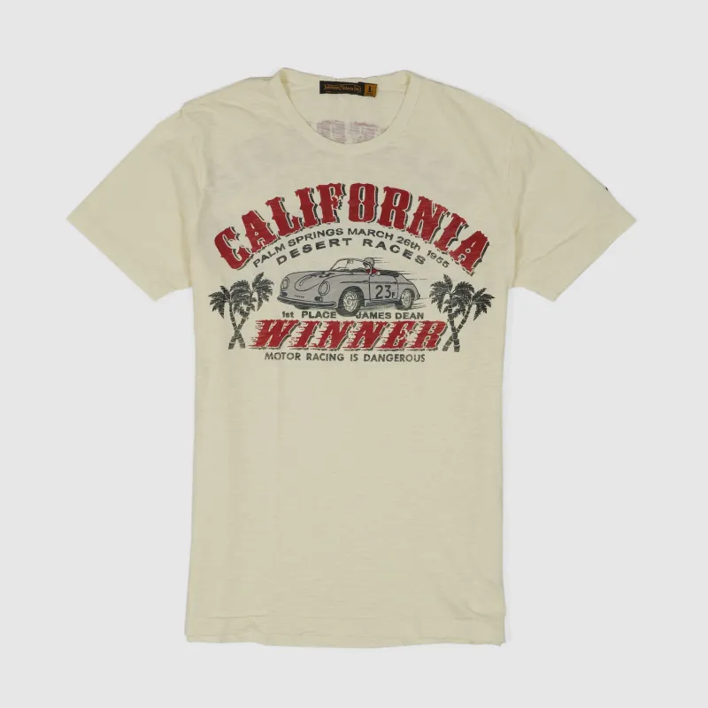 Johnson Motors Inc. California Desert Races Crew Neck T-Shirt sold by DeeCee style