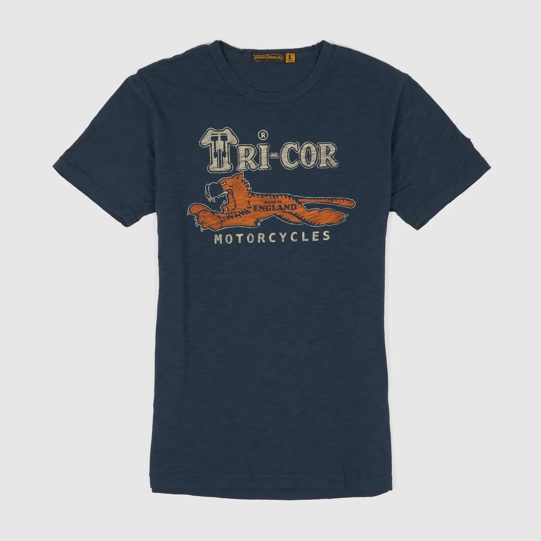 Johnson Motors Inc. Tri-Cor Motorcycles Crew Neck T-Shirt sold by DeeCee style