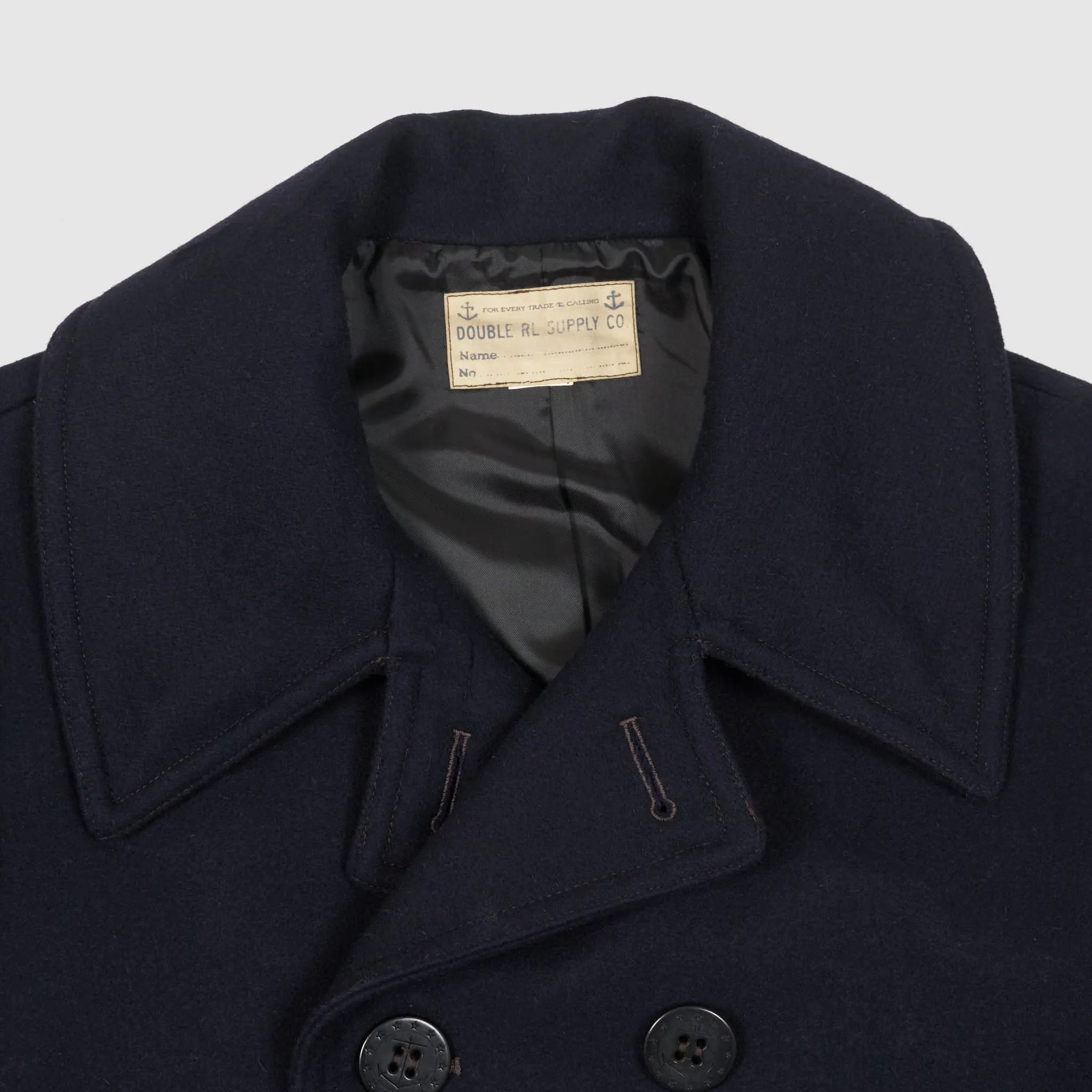 Double RL Wool Leather-Trim Peacoat sold by DeeCee style product image thumbnail 4