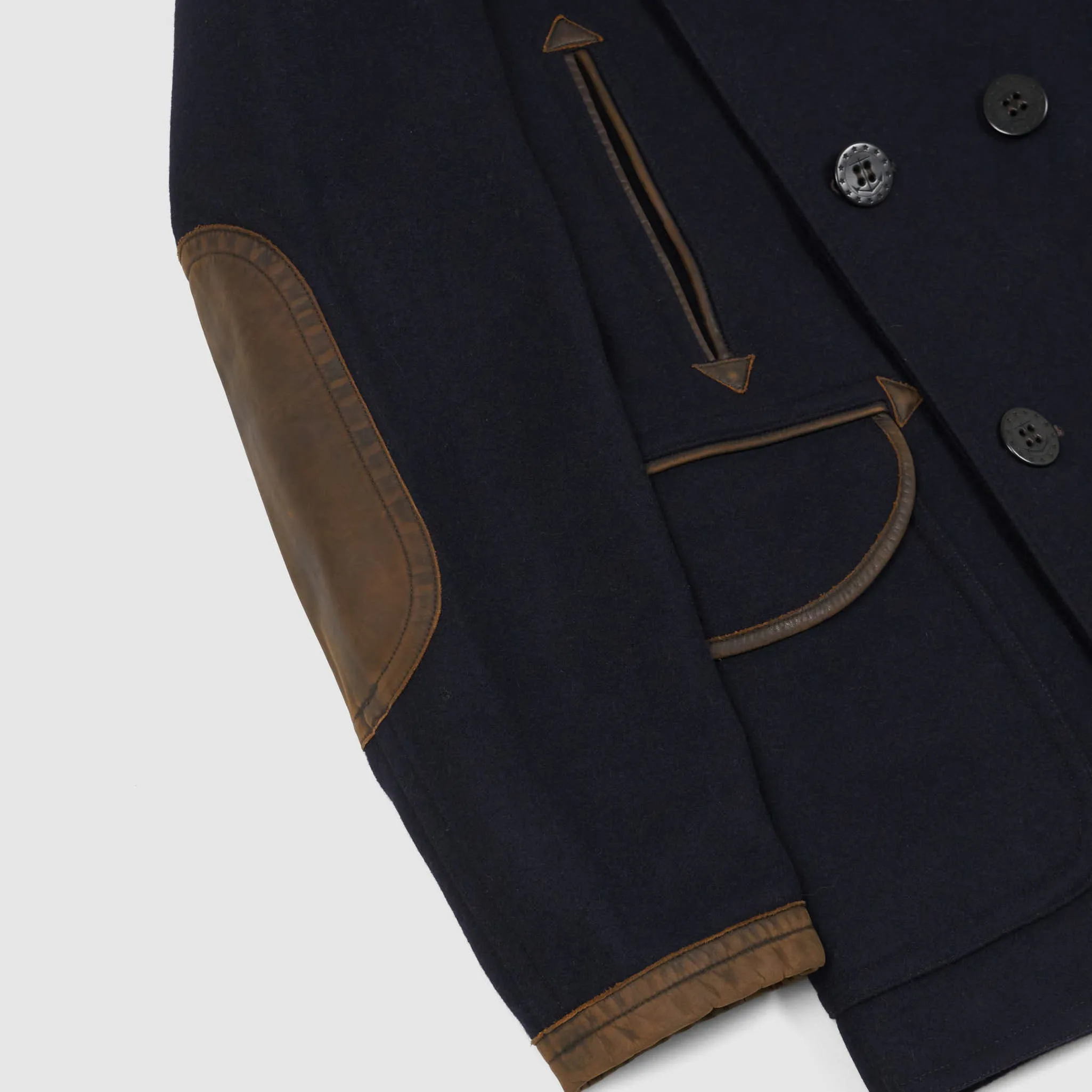 Double RL Wool Leather-Trim Peacoat sold by DeeCee style product image thumbnail 5