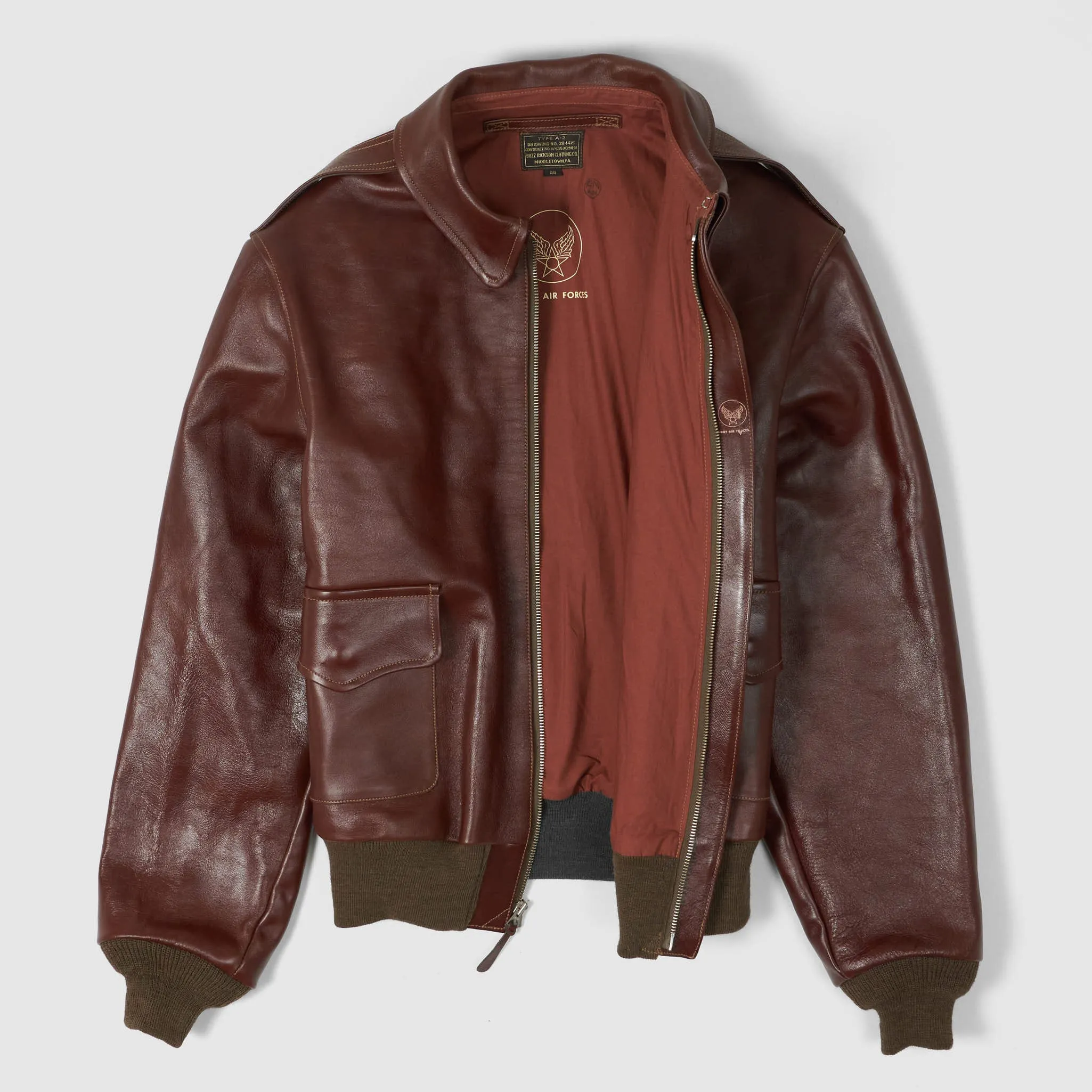 Buzz Ricksons A2 Bronco Leather Jacket sold by DeeCee style product image thumbnail 3