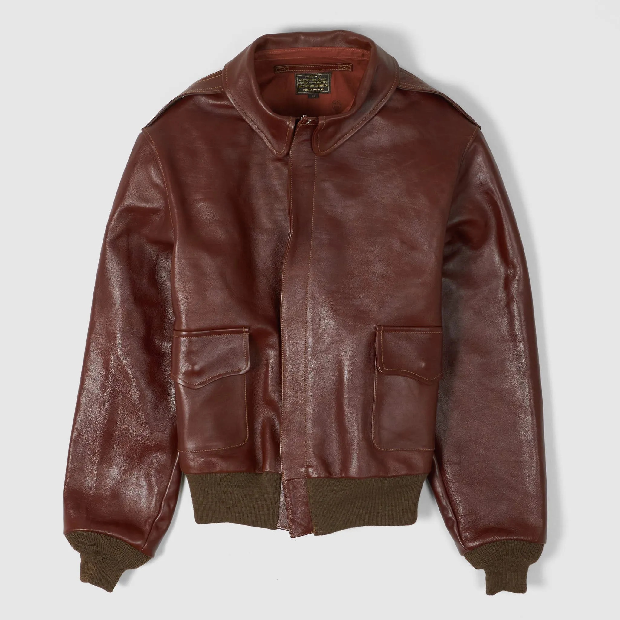 Buzz Ricksons A2 Bronco Leather Jacket sold by DeeCee style