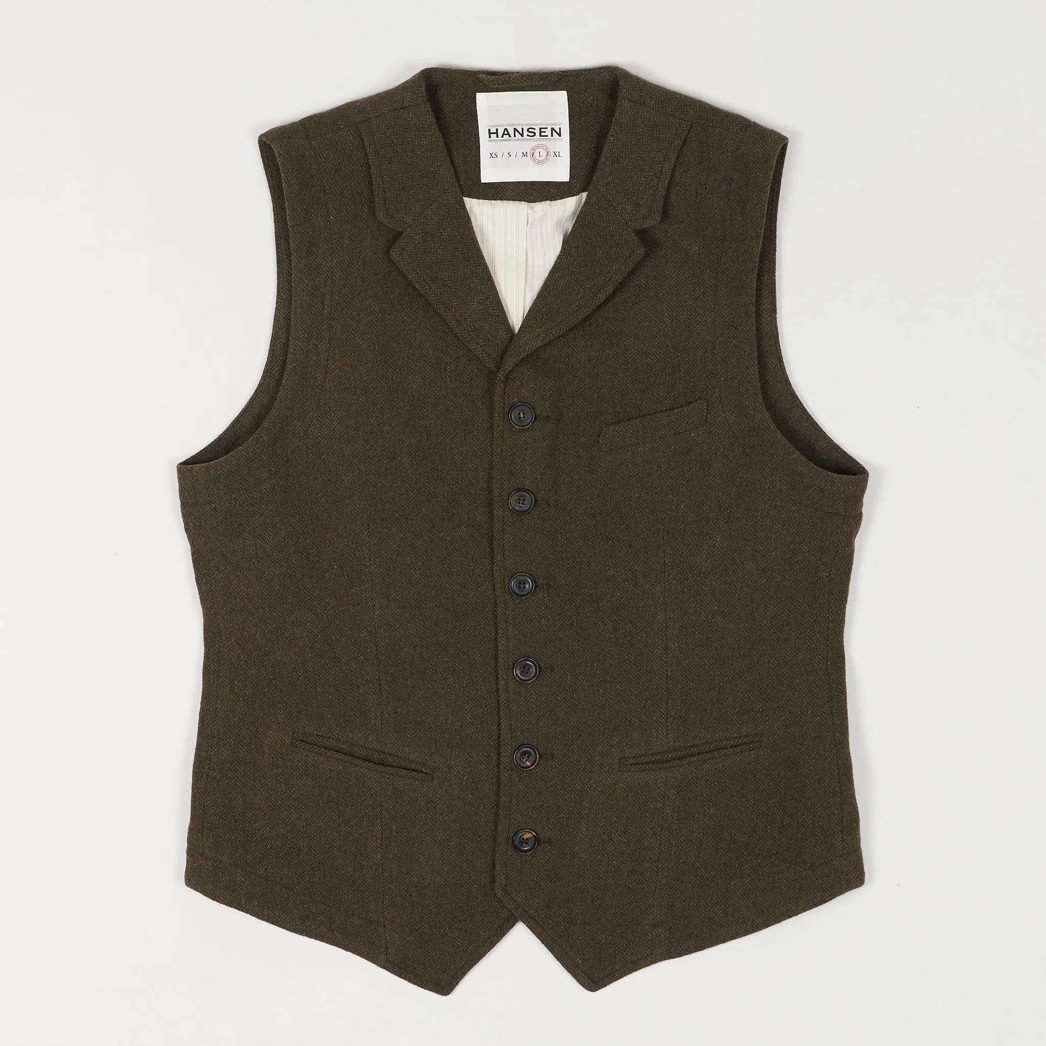 Hansen Lapel Wool Vest sold by DeeCee style