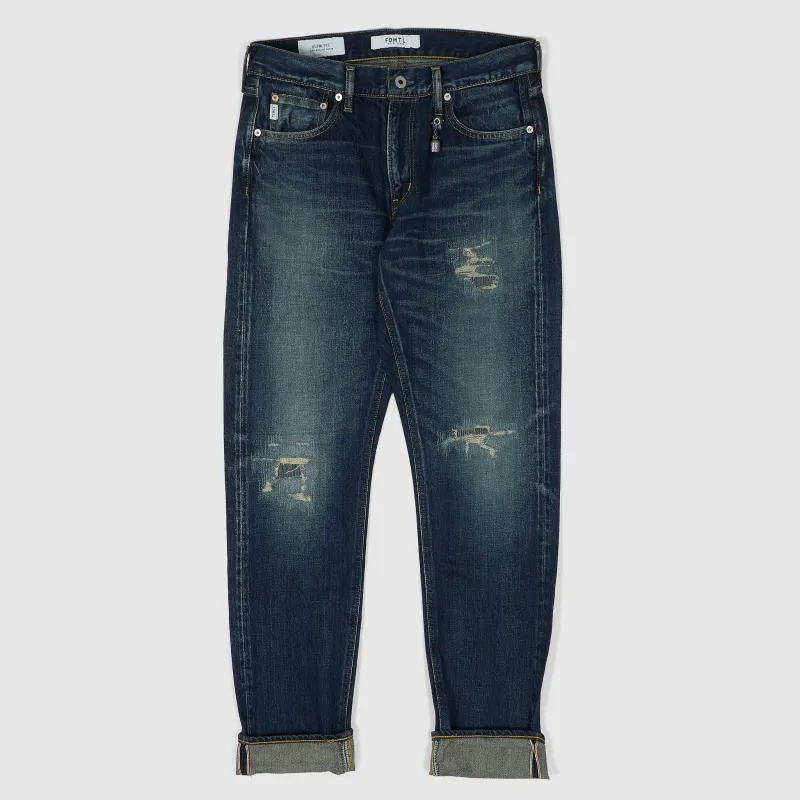 FDMTL Slim Fitted Straight Denim Hard Vintage Washed 5 Pocket Selvage Jeans sold by DeeCee style
